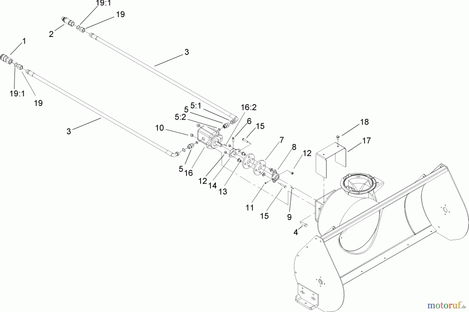  Compact Utility Attachments 22456 - Toro Snowthrower, Dingo Compact Utility Loader (SN: 240000001 - 240999999) (2004) HYDRAULIC HOSE AND PUMP ASSEMBLY