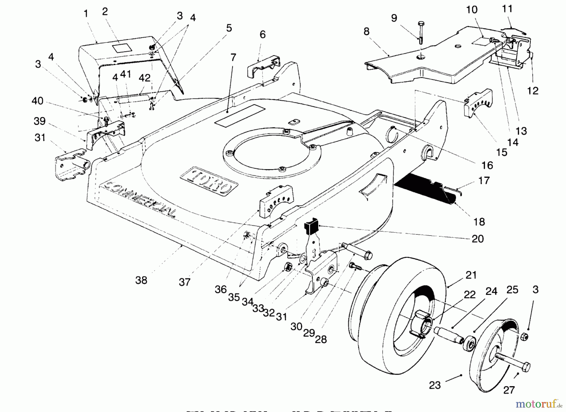  Rasenmäher 22700BC - Toro Walk-Behind Mower (SN: 5900001 - 5999999) (1995) HOUSING ASSEMBLY