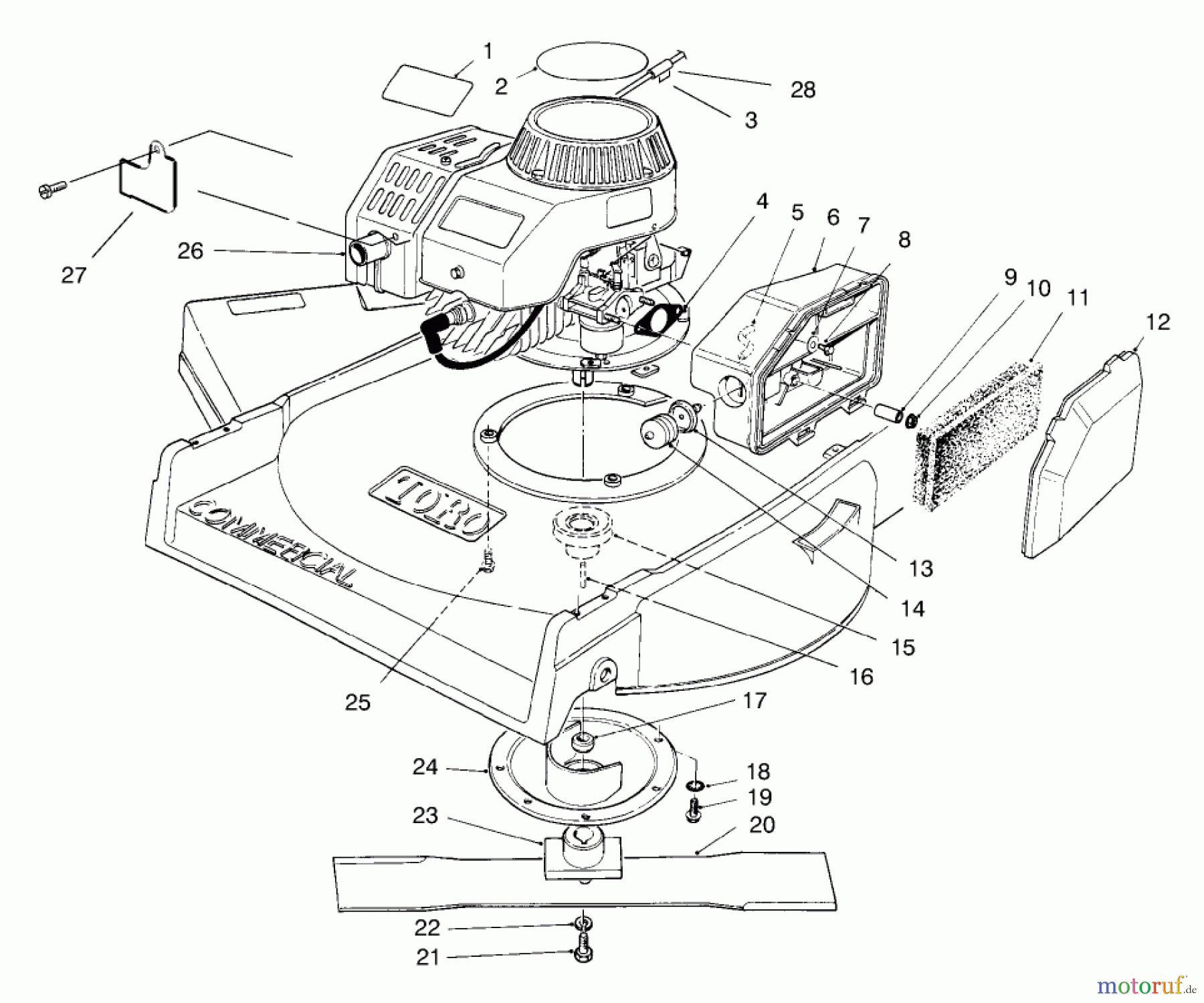  Rasenmäher 22701 - Toro Walk-Behind Mower (SN: 790000001 - 799999999) (1997) ENGINE ASSEMBLY