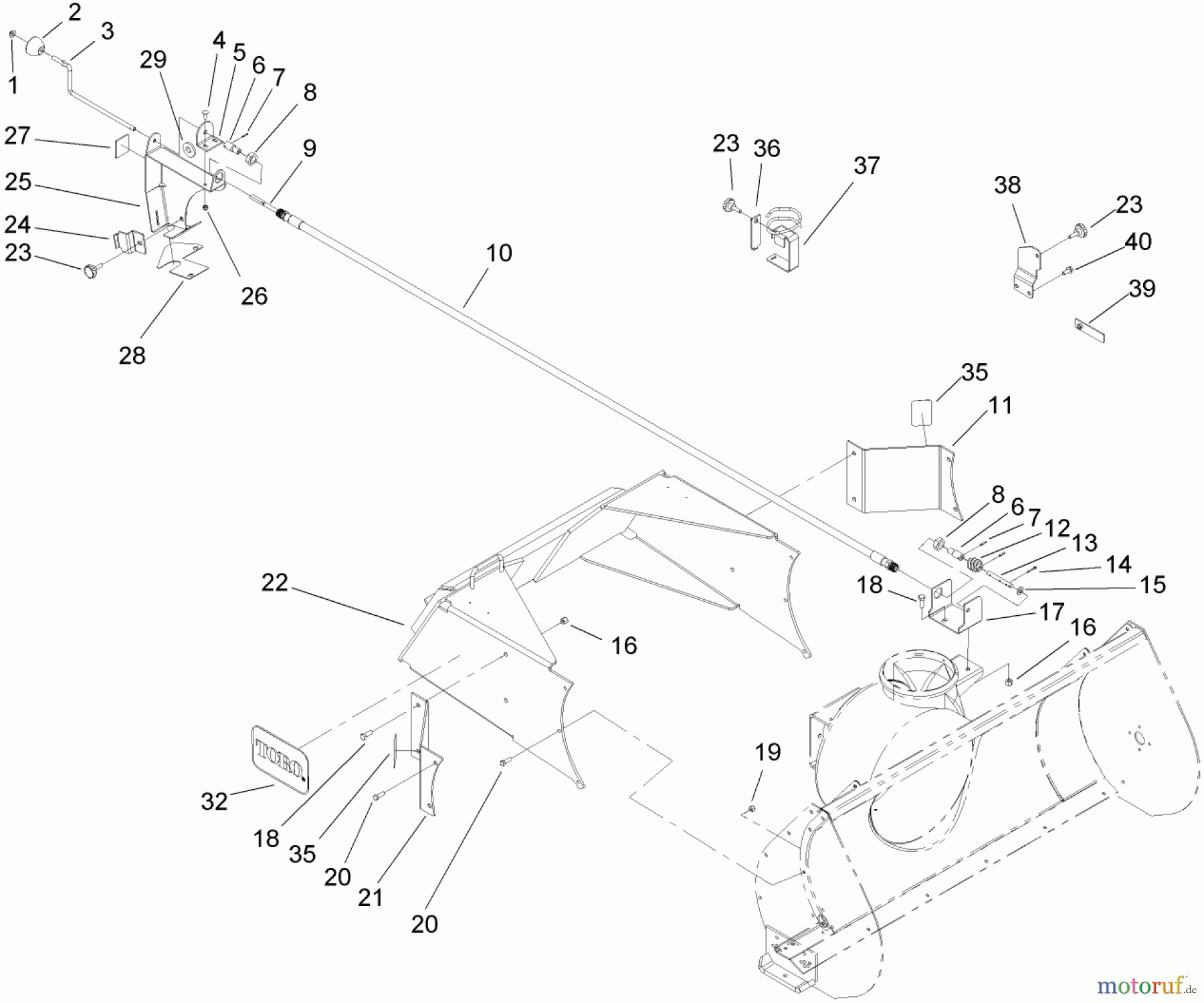  Compact Utility Attachments 22456 - Toro Snowthrower, Dingo Compact Utility Loader (SN: 290000001 - 290000200) (2009) CRANK AND MOUNTING ASSEMBLY