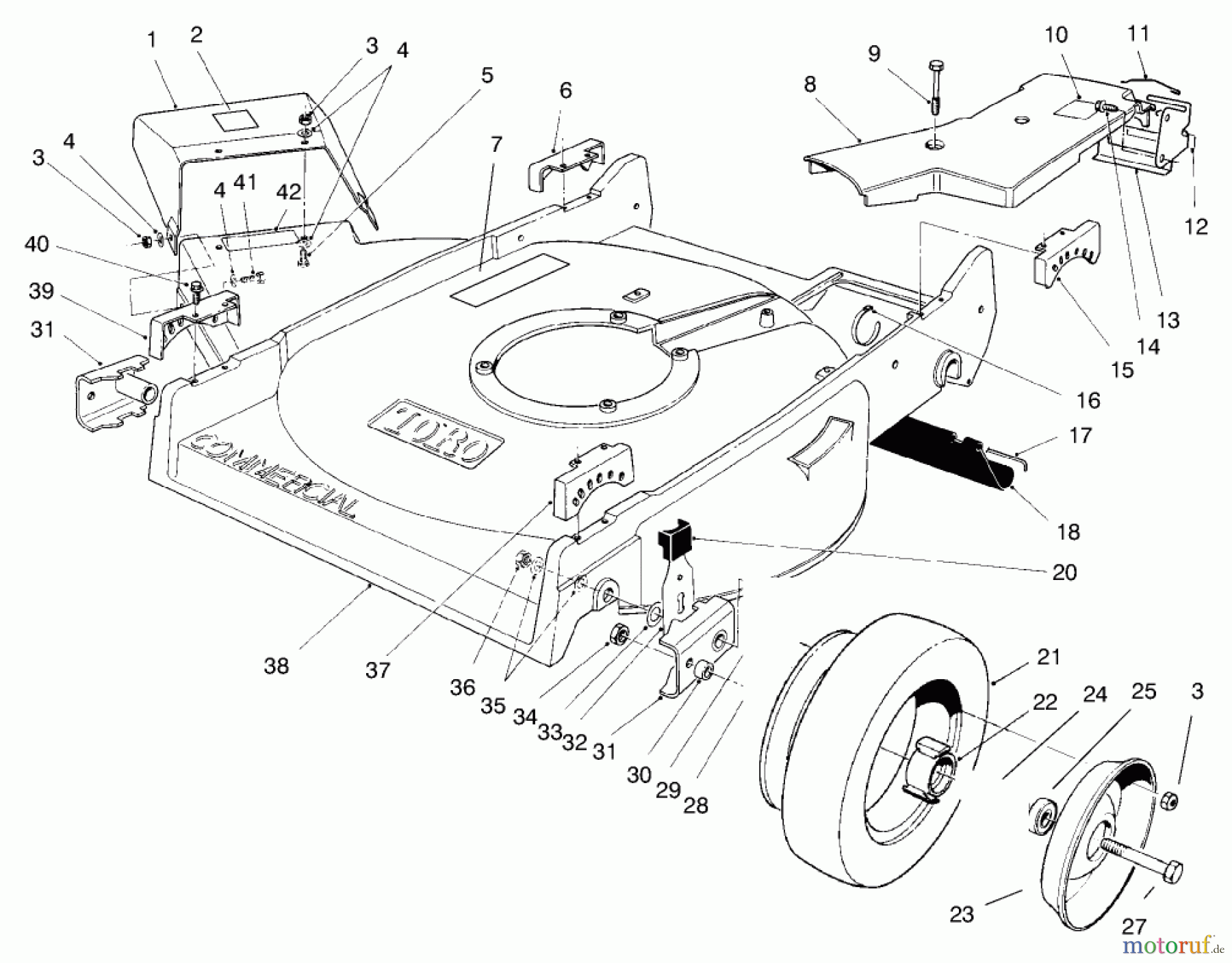  Rasenmäher 22701 - Toro Walk-Behind Mower (SN: 790000001 - 799999999) (1997) HOUSING ASSEMBLY