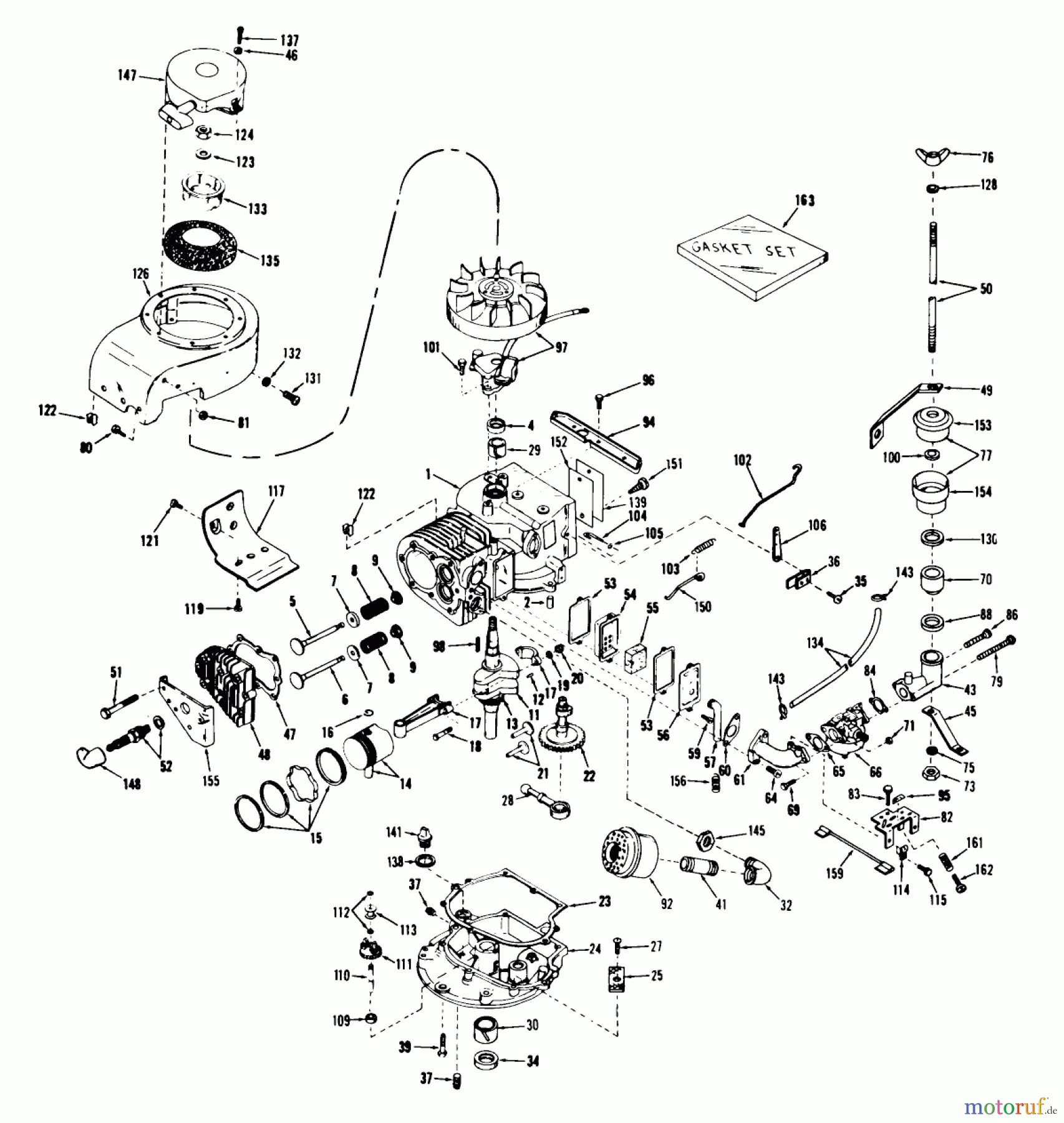  Rasenmäher 23100 - Toro Walk-Behind Mower (SN: 0000001 - 0999999) (1970) ENGINE MODEL NO. V50-60126G & 60127G