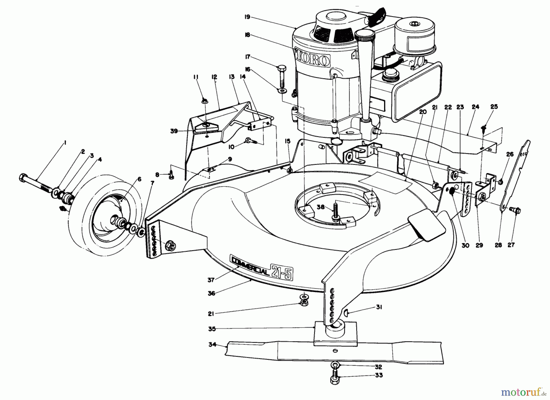  Rasenmäher 23022 - Toro Walk-Behind Mower (SN: 2000001 - 2999999) (1982) HOUSING ASSEMBLY