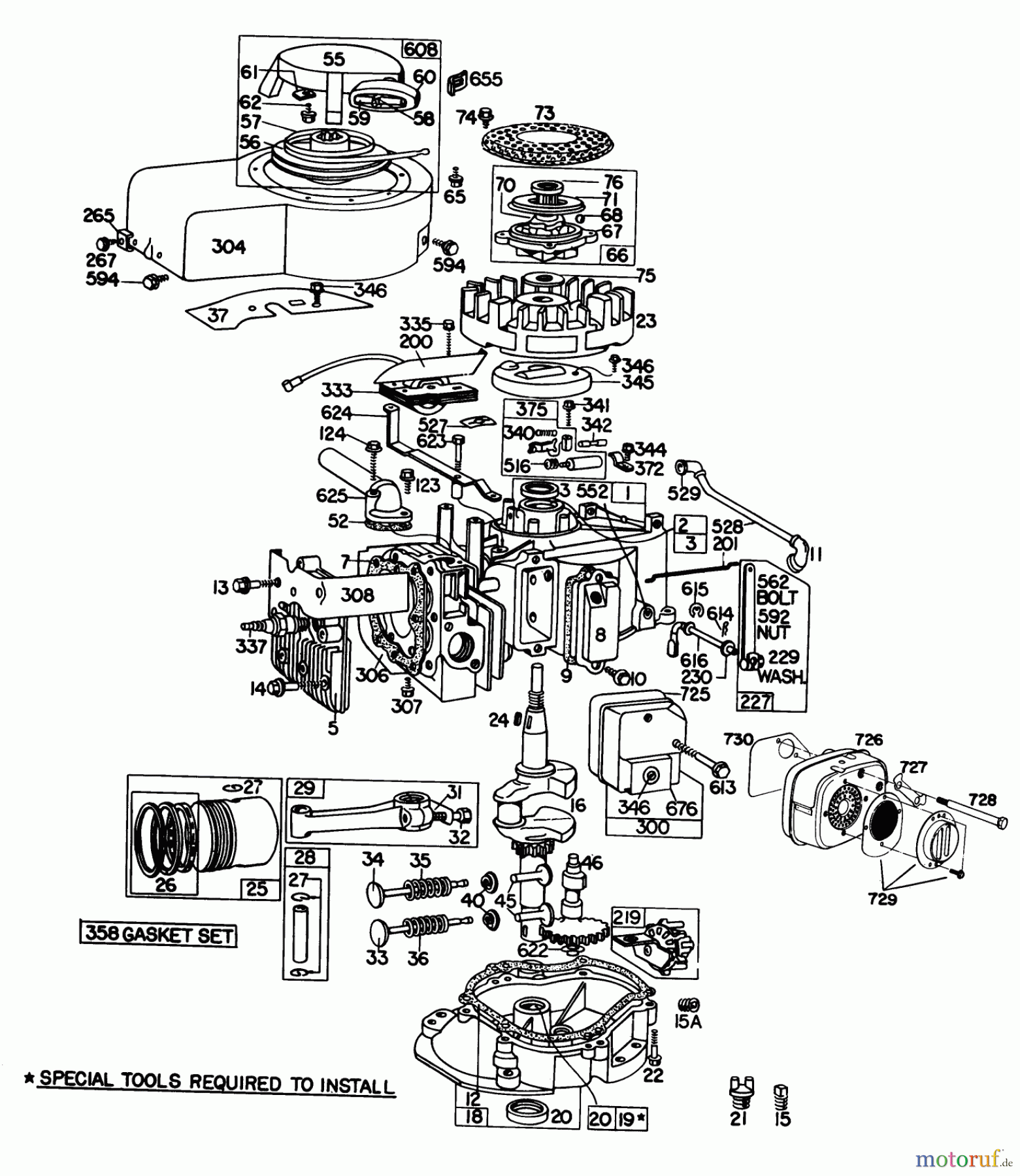  Rasenmäher 23022 - Toro Walk-Behind Mower (SN: 7000001 - 7999999) (1977) BRIGGS & STRATTON ENGINE MODEL 130902-0508-01