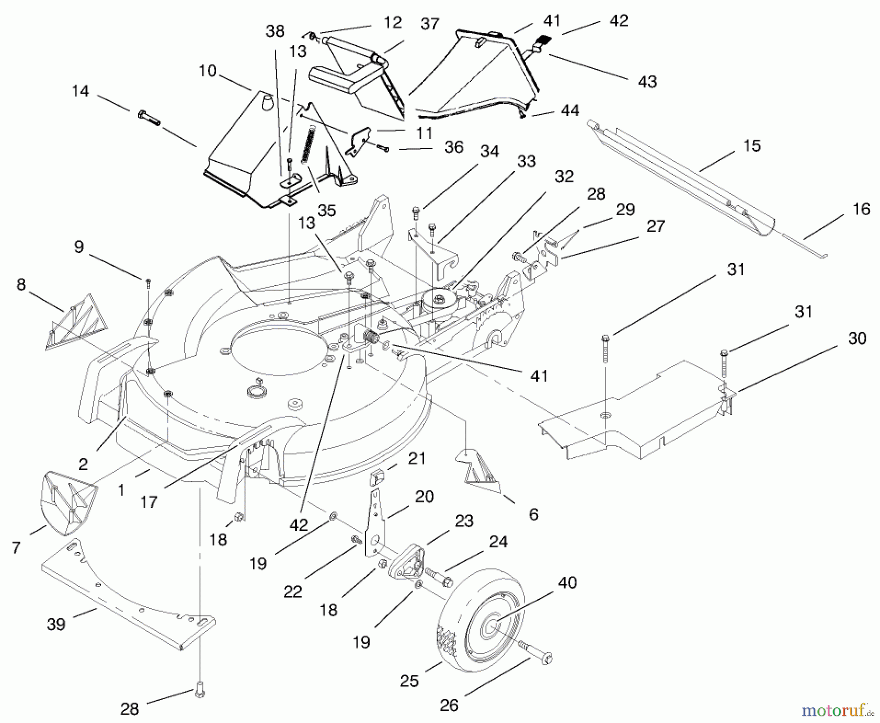  Rasenmäher 23022 - Toro Walk-Behind Mower (SN: 8000001 - 8999999) (1978) HOUSING ASSEMBLY