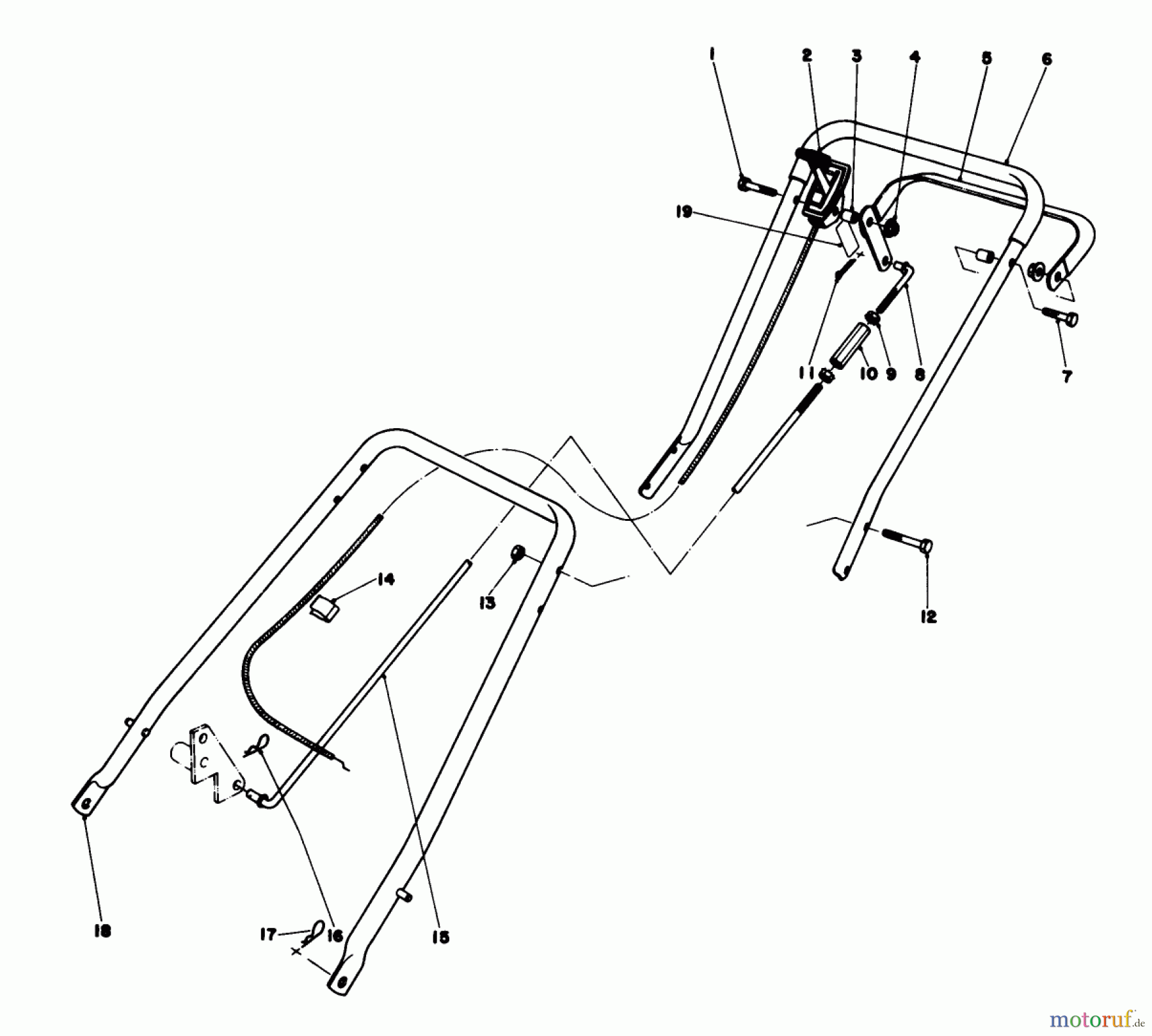  Rasenmäher 23158 - Toro Walk-Behind Mower (SN: 0000001 - 0999999) (1980) HANDLE ASSEMBLY