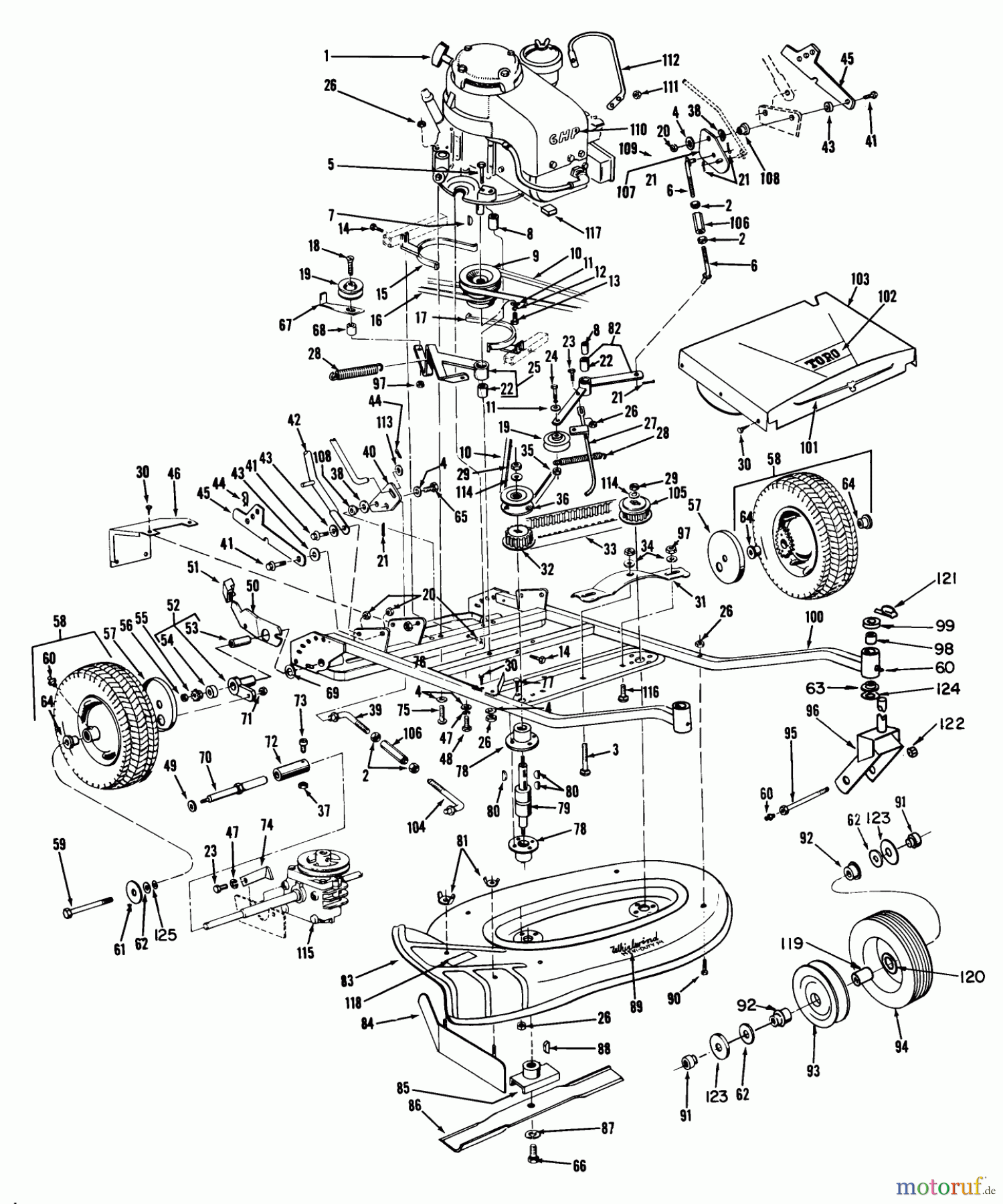  Rasenmäher 23201 - Toro Whirlwind Walk-Behind Mower (SN: 0000001 - 0999999) (1970) 34