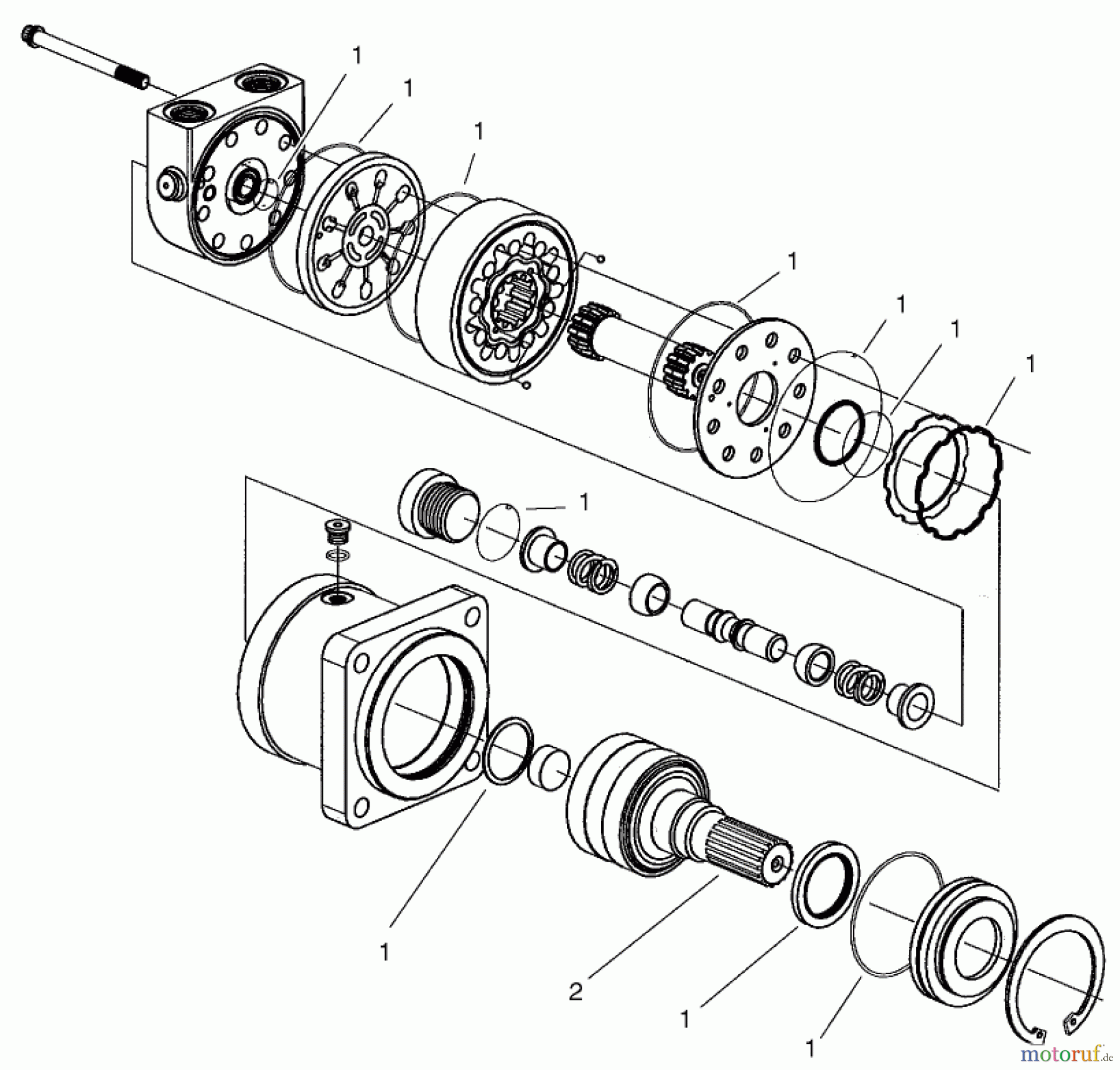  Compact Utility Attachments 22459 - Toro Trencher Head, Dingo Compact Utility Loader (SN: 210000001 - 210999999) (2001) HYDRAULIC MOTOR ASSEMBLY NO. 104-1946