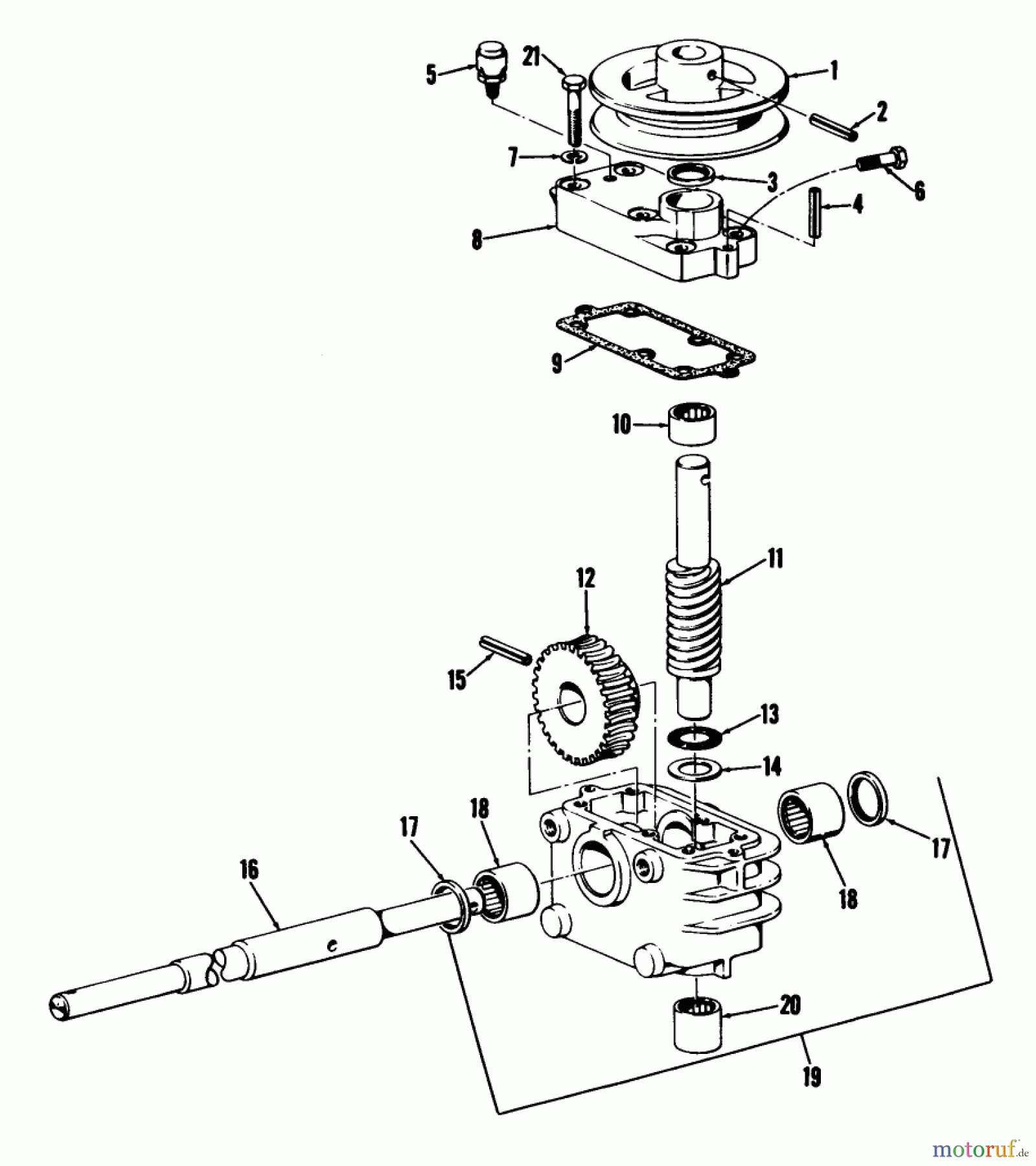  Rasenmäher 23267 - Toro Walk-Behind Mower (SN: 8000001 - 8999999) (1978) GEAR CASE ASSEMBLY