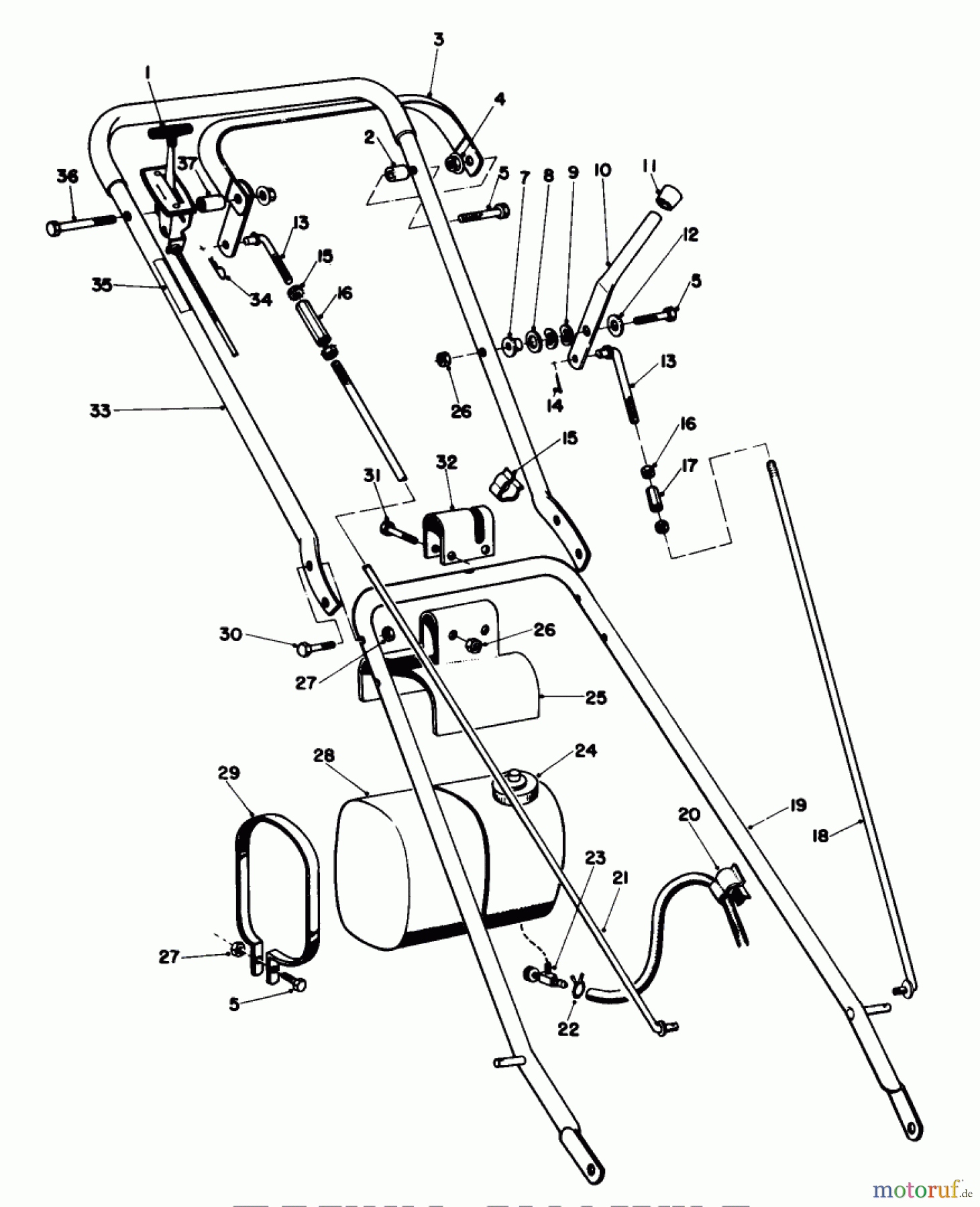  Rasenmäher 23267 - Toro Walk-Behind Mower (SN: 8000001 - 8999999) (1978) HANDLE ASSEMBLY