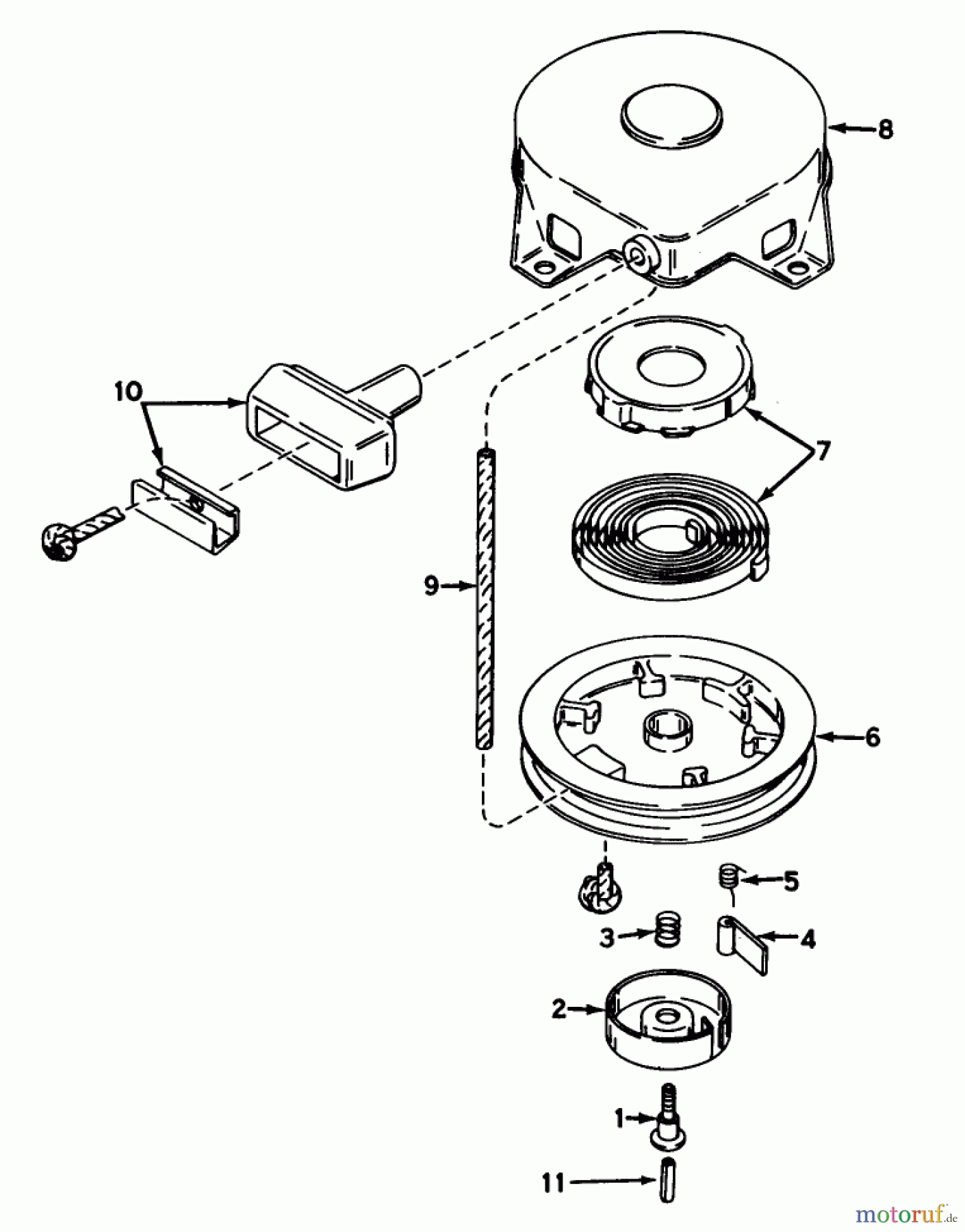  Rasenmäher 23267 - Toro Walk-Behind Mower (SN: 8000001 - 8999999) (1978) REWIND STARTER NO. 590420