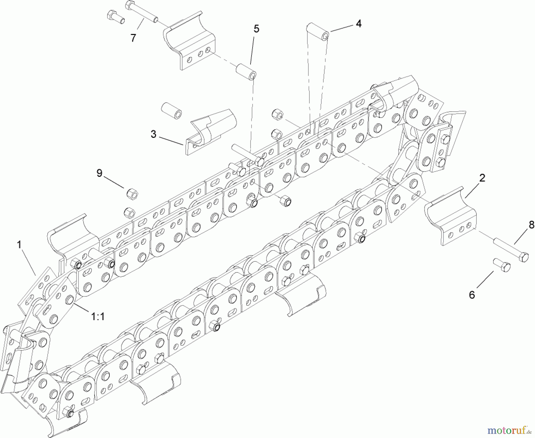  Compact Utility Attachments 22465 - Toro Trencher, Dingo TX 413 Compact Utility Loaders (SN: 290000001 - 290999999) (2009) TRENCHER CHAIN ASSEMBLY NO. 106-7626