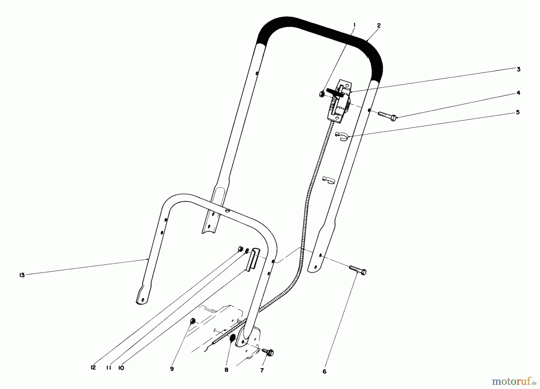  Rasenmäher 23450 - Toro Walk-Behind Mower (SN: 0000001 - 0999999) (1980) HANDLE ASSEMBLY