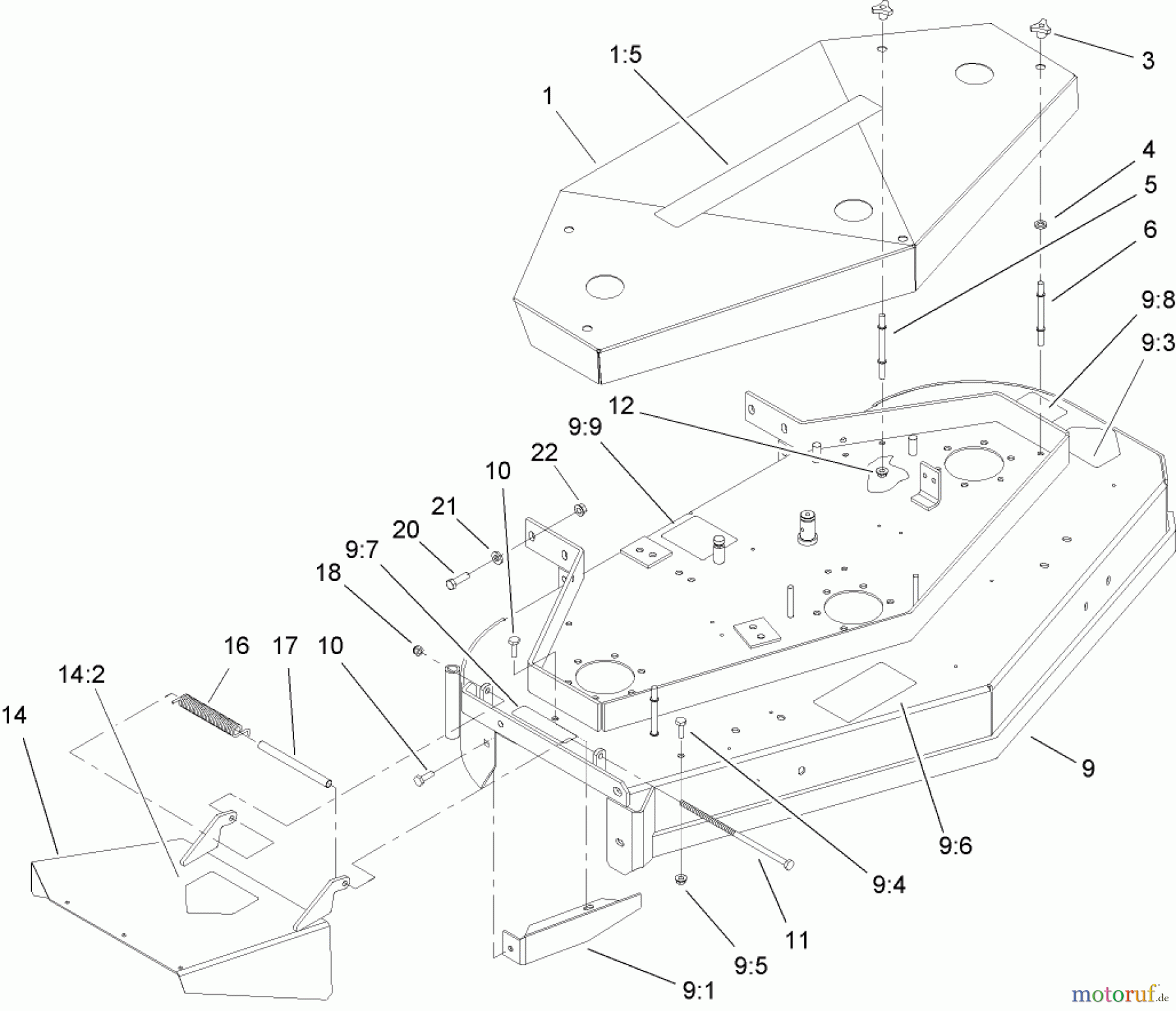  Rasenmäher für Großflächen 30140 - Toro Mid-Size ProLine Mower, T-Bar, Gear Drive, 15 HP, 48