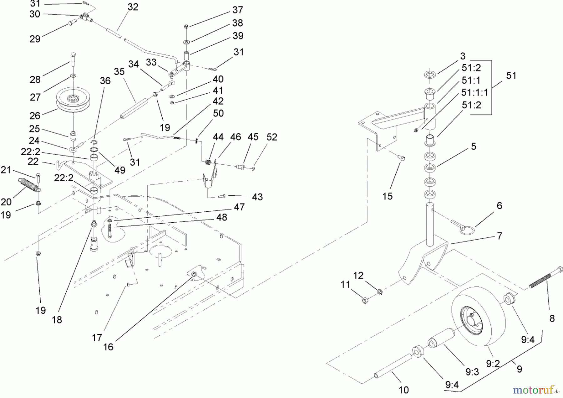  Rasenmäher für Großflächen 30140 - Toro Mid-Size ProLine Mower, T-Bar, Gear Drive, 15 HP, 48