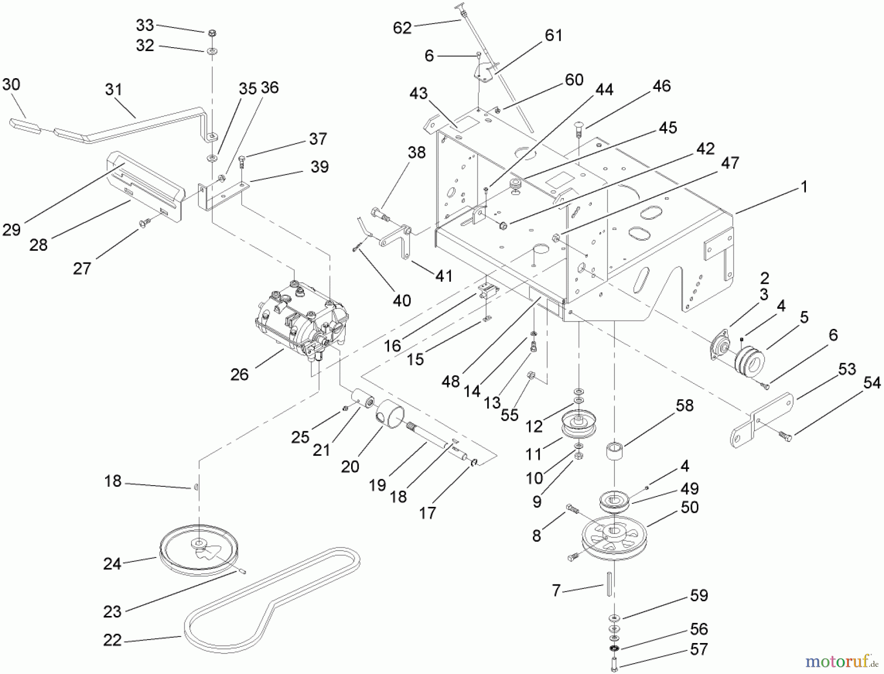  Rasenmäher für Großflächen 30150 - Toro Mid-Size ProLine Mower, T-Bar, Gear Drive, 13 HP, 32