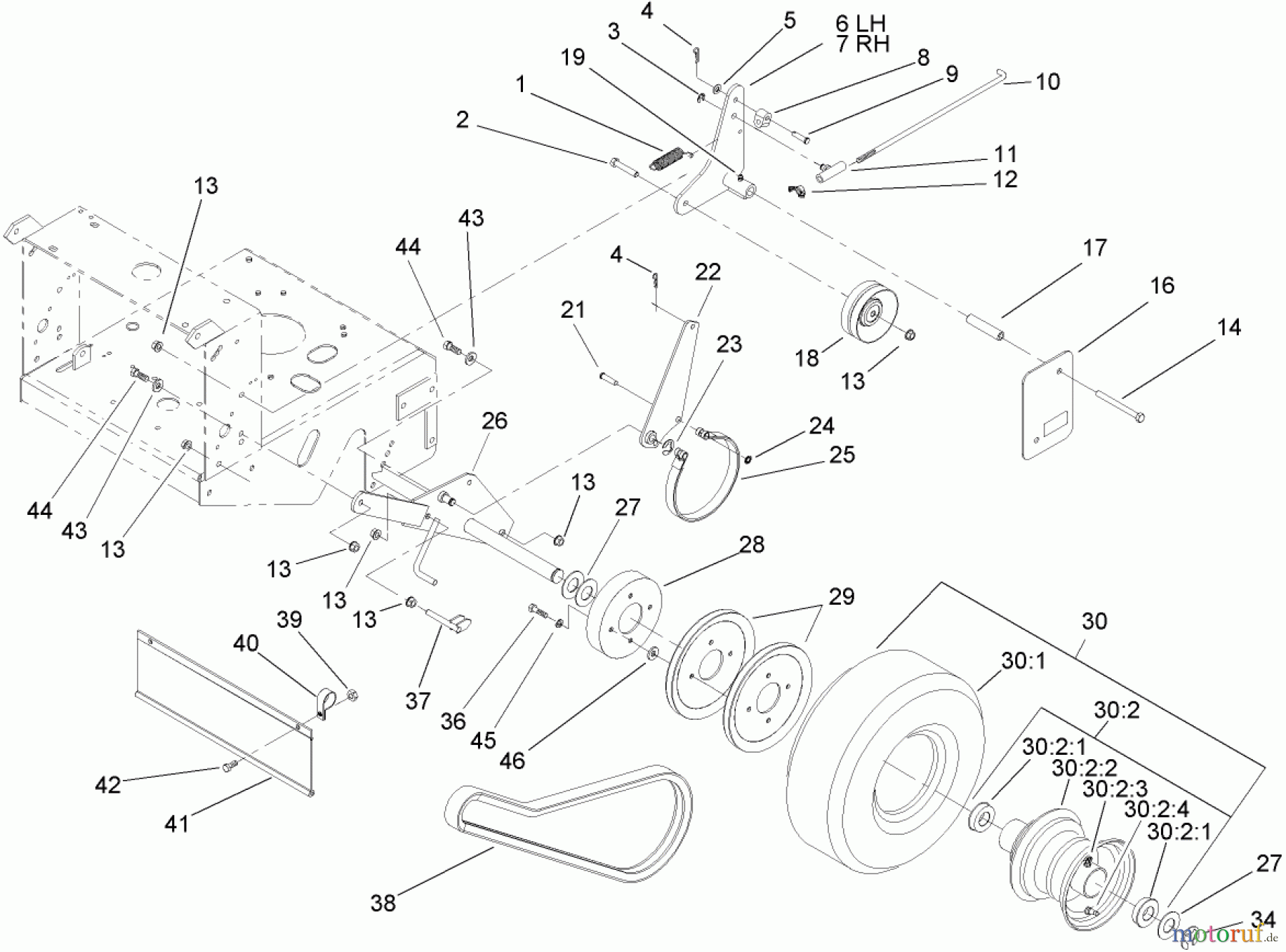  Rasenmäher für Großflächen 30150 - Toro Mid-Size ProLine Mower, T-Bar, Gear Drive, 13 HP, 32