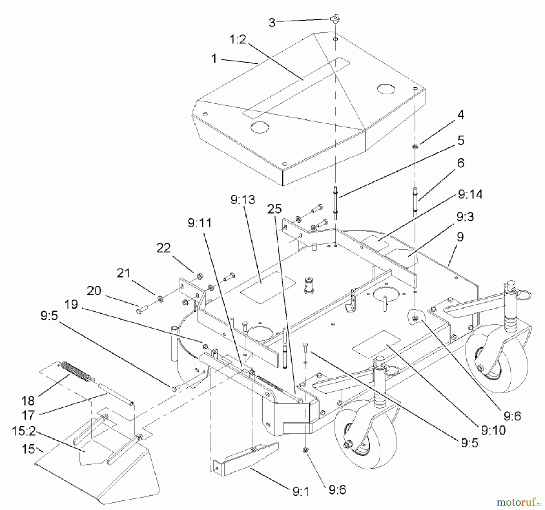  Rasenmäher für Großflächen 30161 - Toro Mid-Size ProLine Mower, T-Bar, Gear Drive, 13 HP, 36