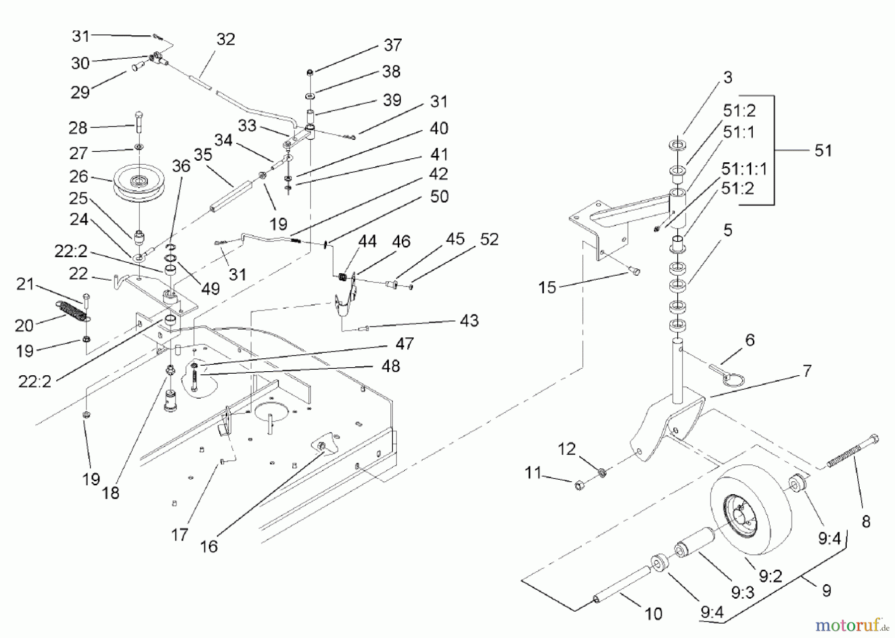  Rasenmäher für Großflächen 30161 - Toro Mid-Size ProLine Mower, T-Bar, Gear Drive, 13 HP, 36