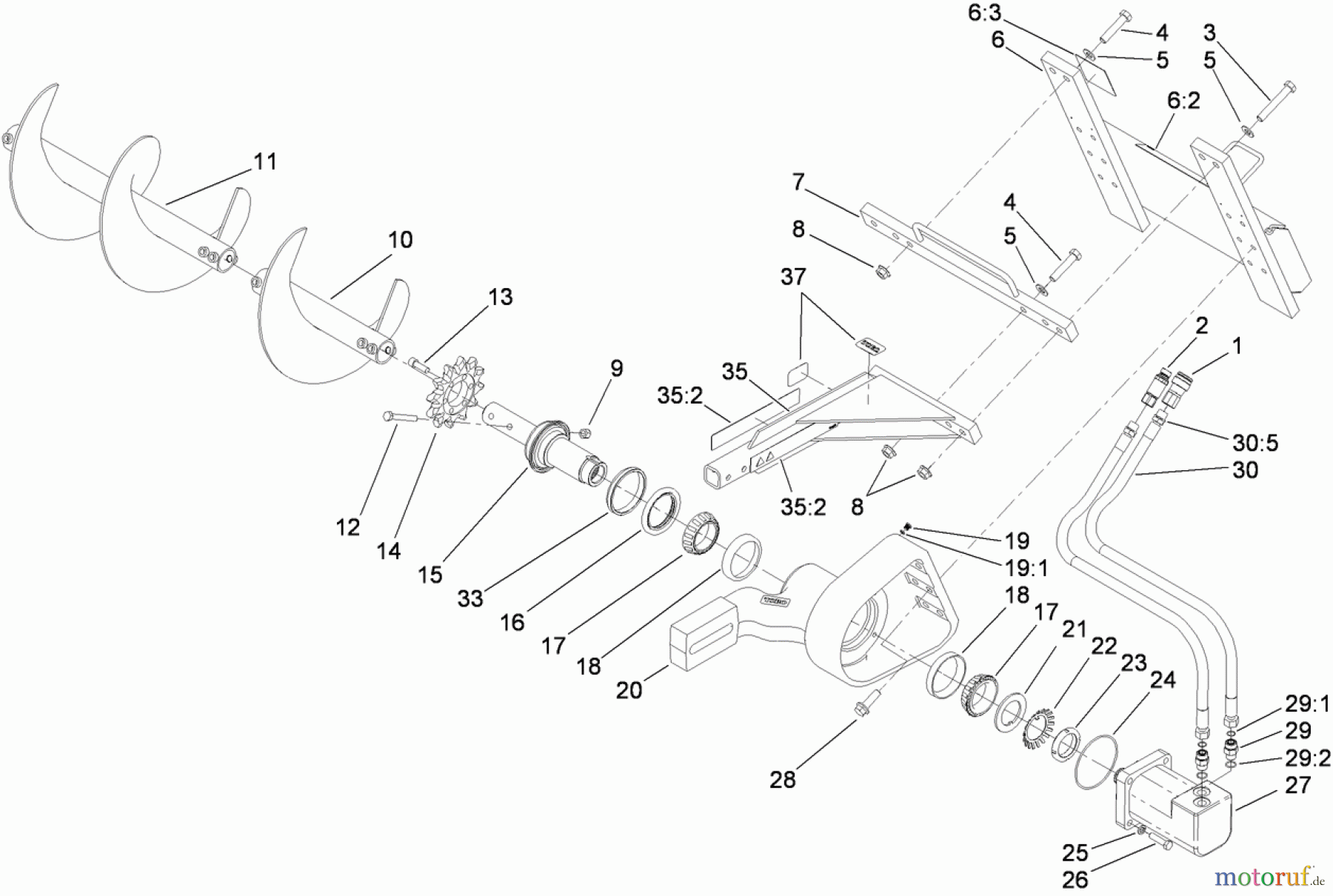  Compact Utility Attachments 22474 - Toro High-Speed Trencher Head, Dingo Compact Utility Loaders (SN: 313000001 - 313999999) (2013) HIGH-SPEED TRENCHER HEAD ASSEMBLY