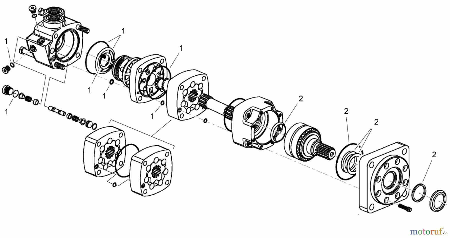  Compact Utility Attachments 22474 - Toro High-Speed Trencher Head, Dingo Compact Utility Loaders (SN: 313000001 - 313999999) (2013) HYDRAULIC MOTOR ASSEMBLY NO. 104-5701