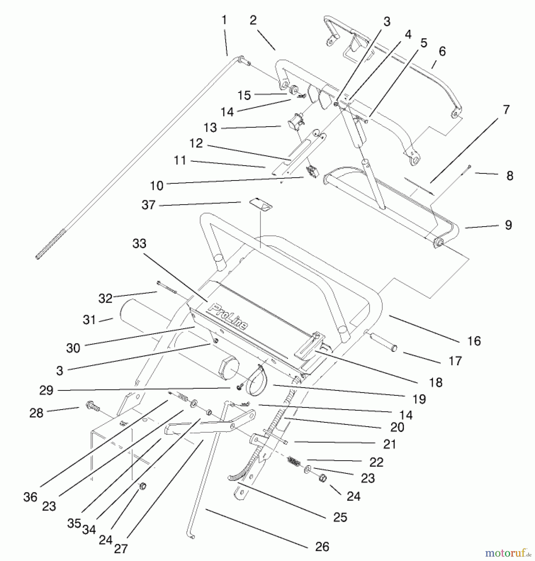  Rasenmäher für Großflächen 30193 - Toro Mid-Size ProLine Mower, Gear Drive, 12.5 hp, 36