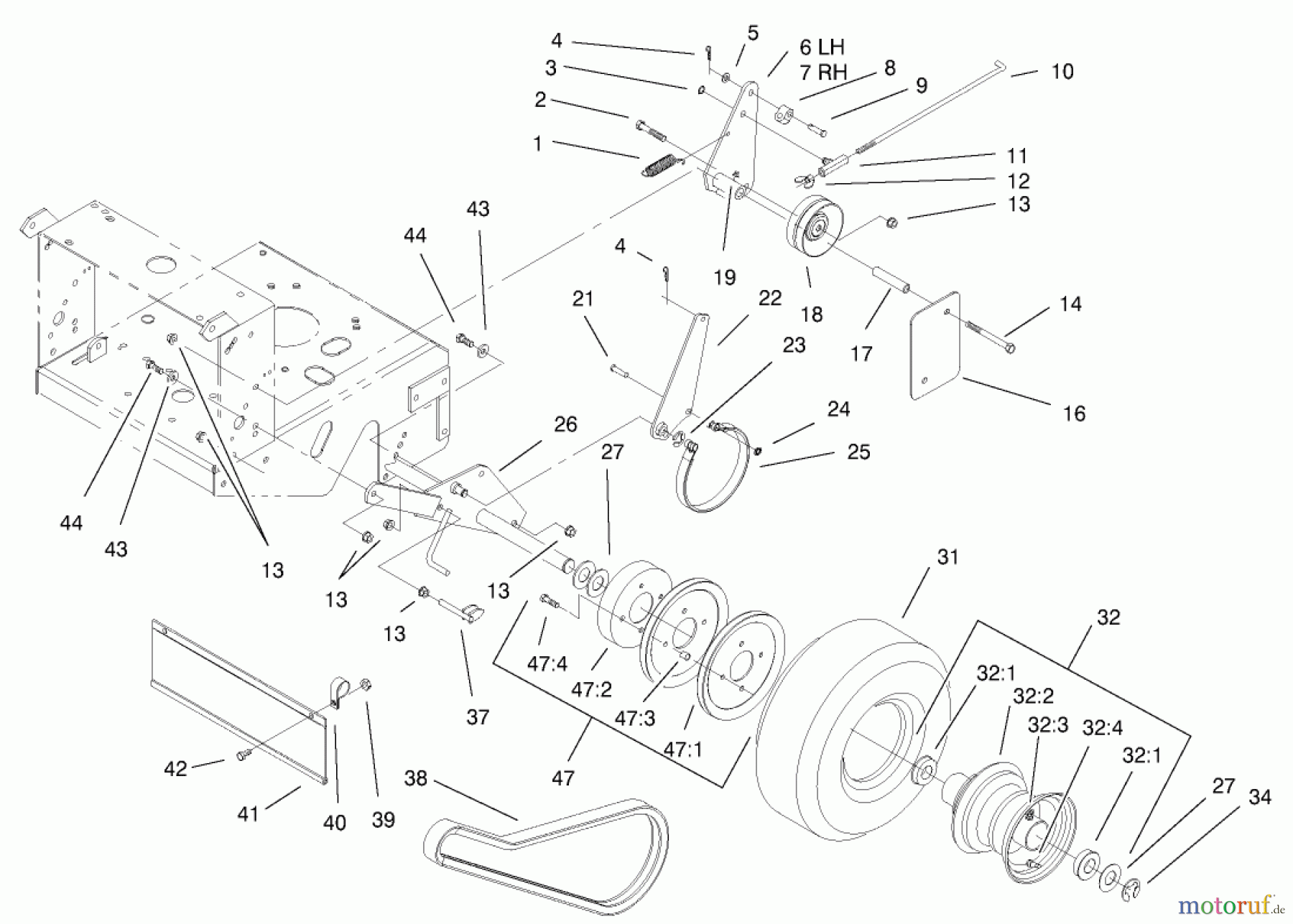  Rasenmäher für Großflächen 30197 - Toro Mid-Size ProLine Mower, Gear Drive, 15 hp, 48