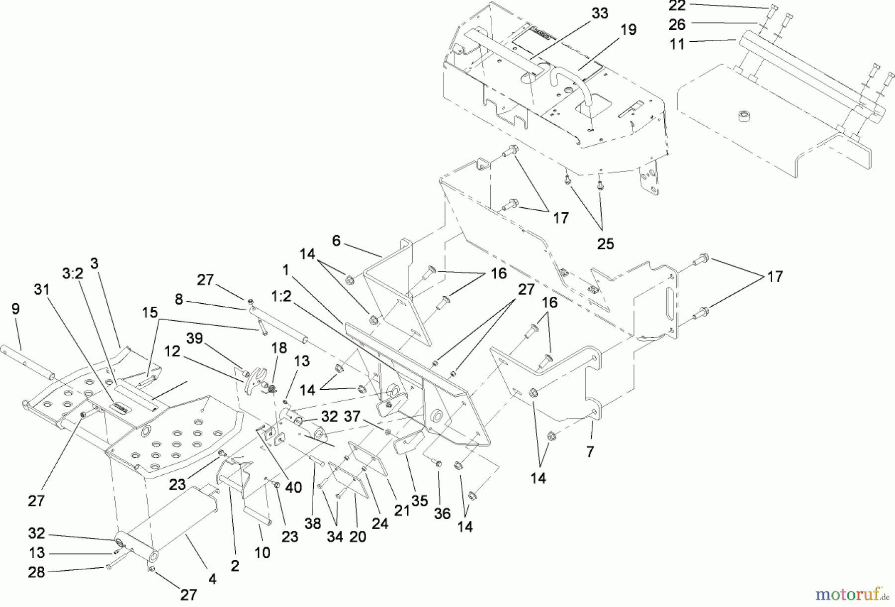  Compact Utility Attachments 22476 - Toro TX Platform, Diesel-Powered TX Dingo Compact Utility Loader (SN: 311000001 - 311999999) (2011) PLATFORM ASSEMBLY