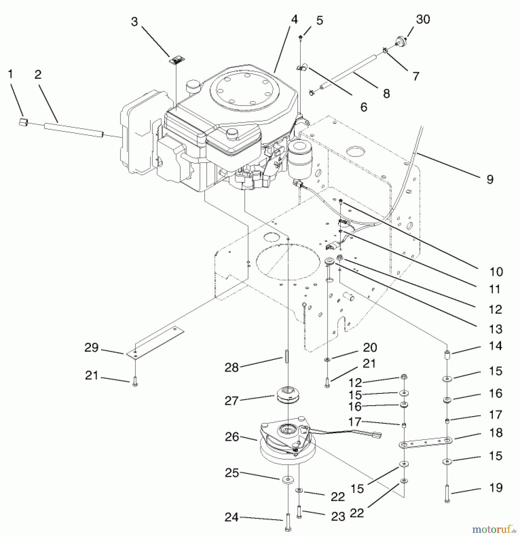  Rasenmäher für Großflächen 30254 - Toro Mid-Size ProLine Mower, Gear Drive, 15 hp, 44