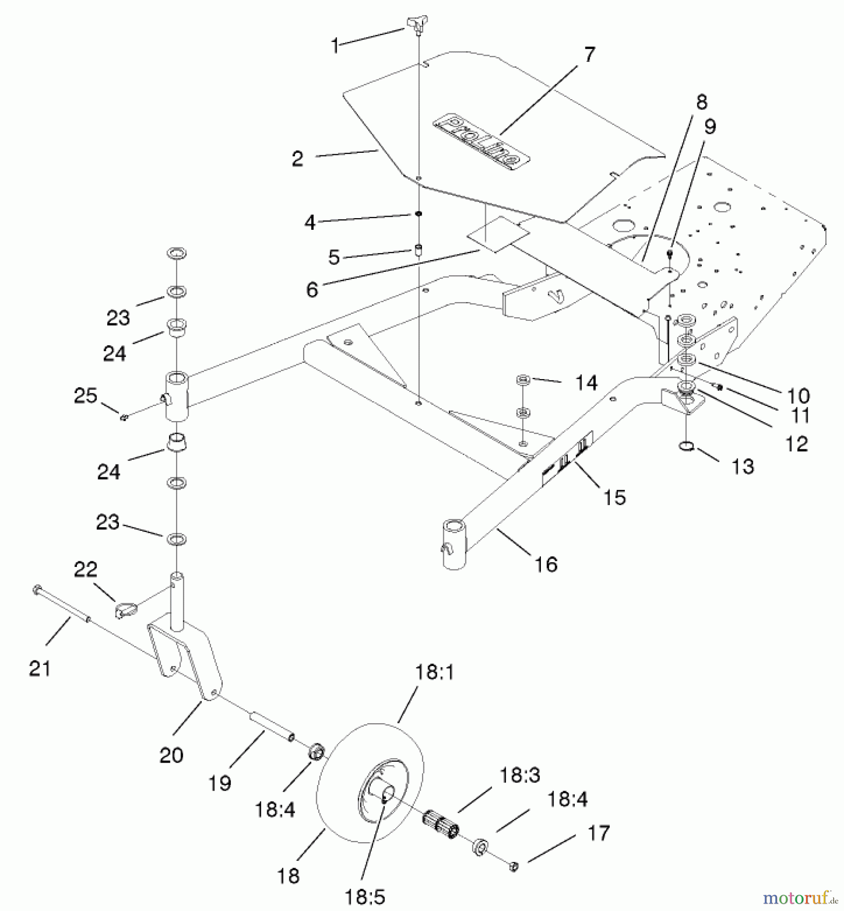  Rasenmäher für Großflächen 30257 - Toro Mid-Size ProLine Mower, Gear Drive, 15 hp, 44