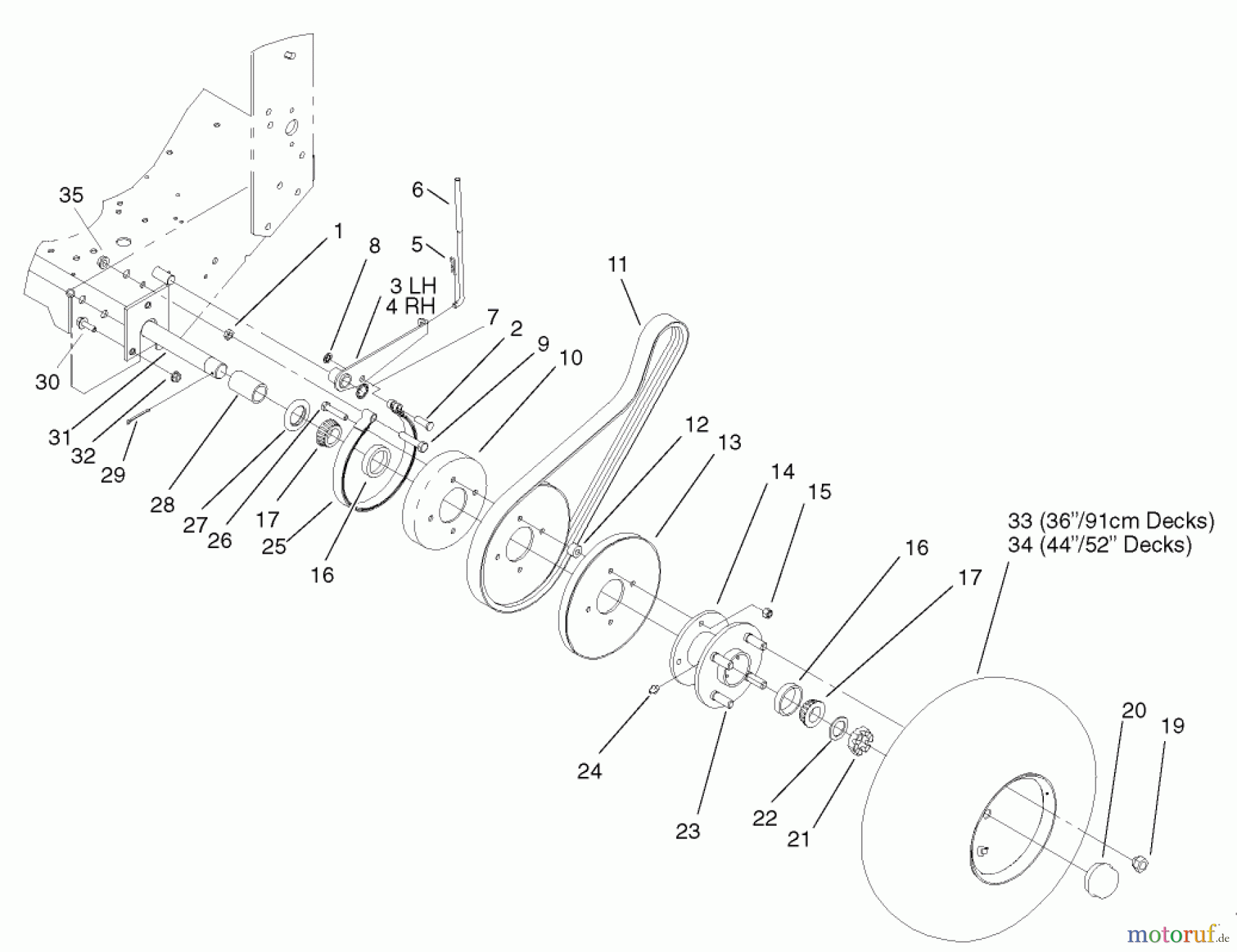  Rasenmäher für Großflächen 30260 - Toro Mid-Size ProLine Mower, Gear Drive, 17 hp, 52