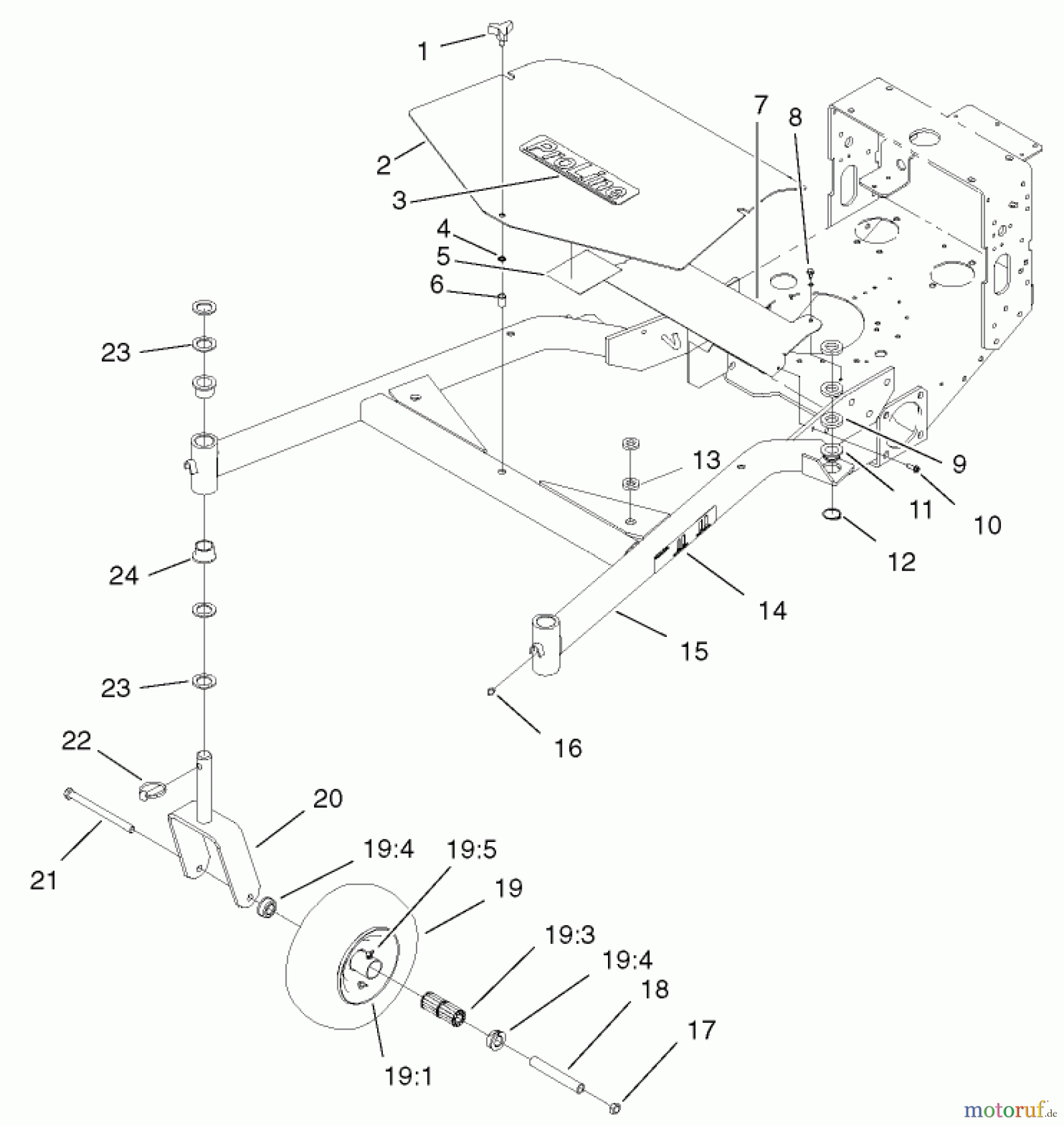  Rasenmäher für Großflächen 30260 - Toro Mid-Size ProLine Mower, Gear Drive, 17 hp, 52