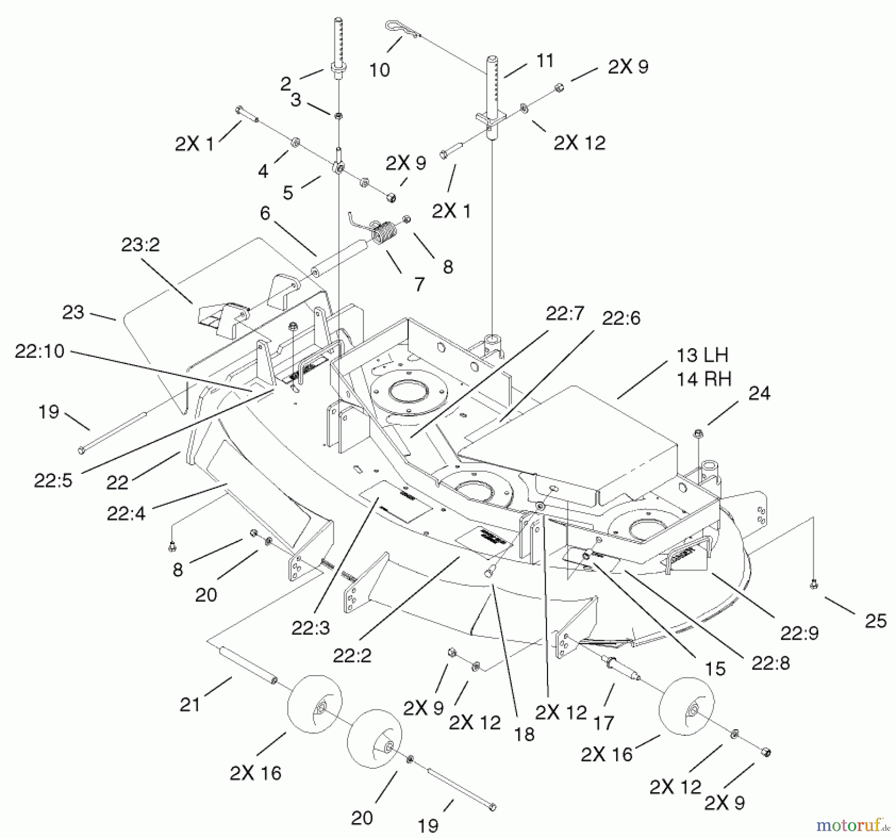  Rasenmäher für Großflächen 30291TE - Toro Mid-Size ProLine Mower, Hydro Drive, 15 hp, 44