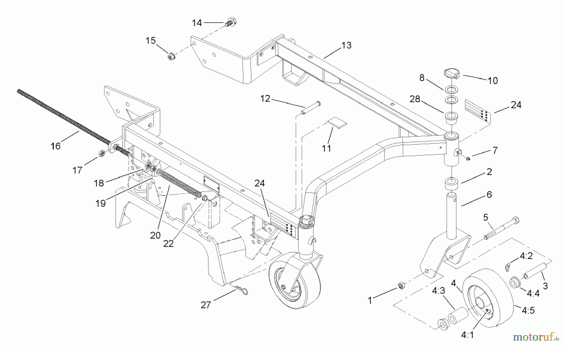  Rasenmäher für Großflächen 30299TE - Toro Mid-Size ProLine Mower, Hydro Drive, 15 hp, 112cm Side Discharge Deck (SN: 230000001 - 230999999) (2003) CARRIER FRAME ASSEMBLY