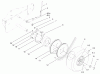 Rasenmäher für Großflächen 30316 - Toro Mid-Size ProLine Mower, Gear Drive, 13 HP, 32" Side Discharge Deck (SN: 240000001 - 240999999) (2004) Ersatzteile BRAKE, WHEEL PULLEY AND WHEEL ASSEMBLY