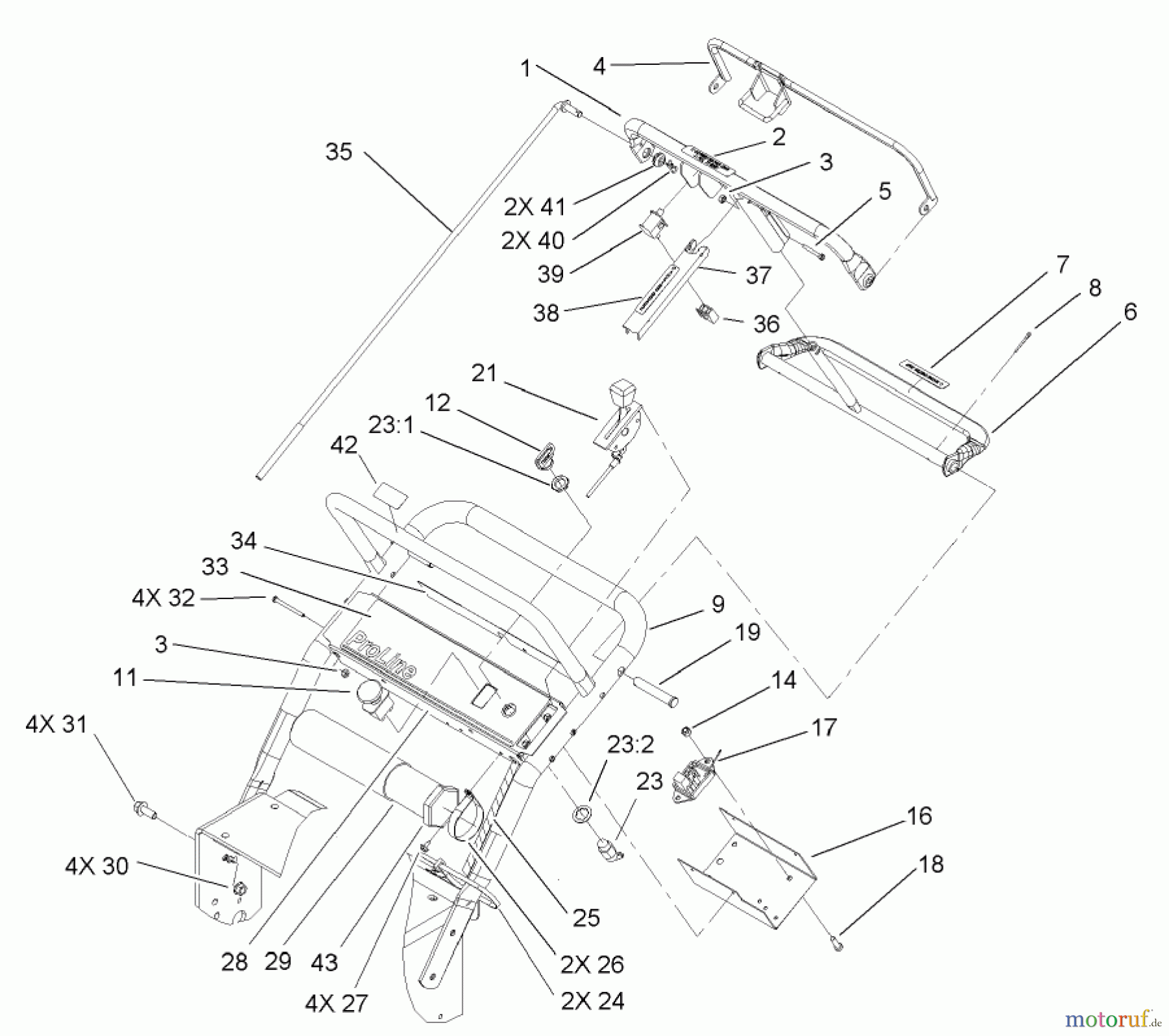  Rasenmäher für Großflächen 30316 - Toro Mid-Size ProLine Mower, Gear Drive, 13 HP, 32