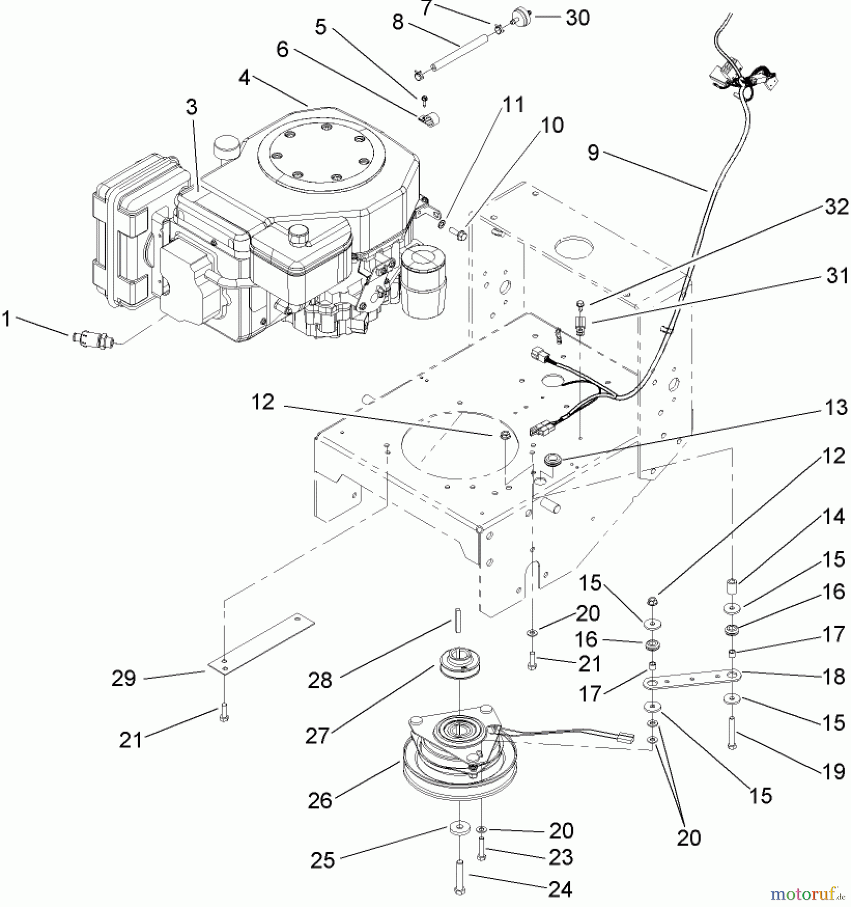  Rasenmäher für Großflächen 30317 - Toro Mid-Size ProLine Mower, T-Bar, Gear Drive, 15 HP, 36