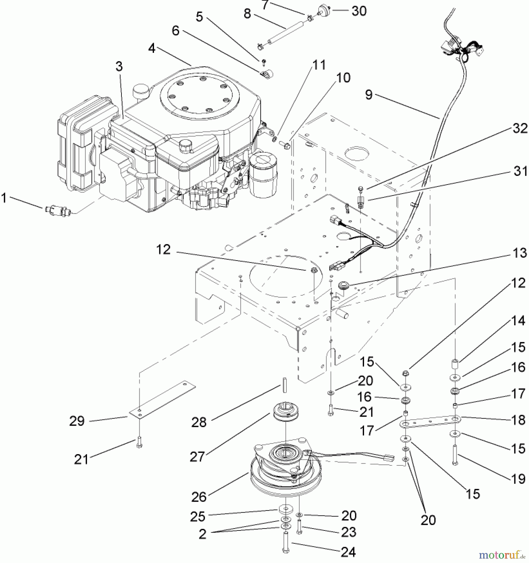  Rasenmäher für Großflächen 30317 - Toro Mid-Size ProLine Mower, T-Bar, Gear Drive, 15 HP, 36