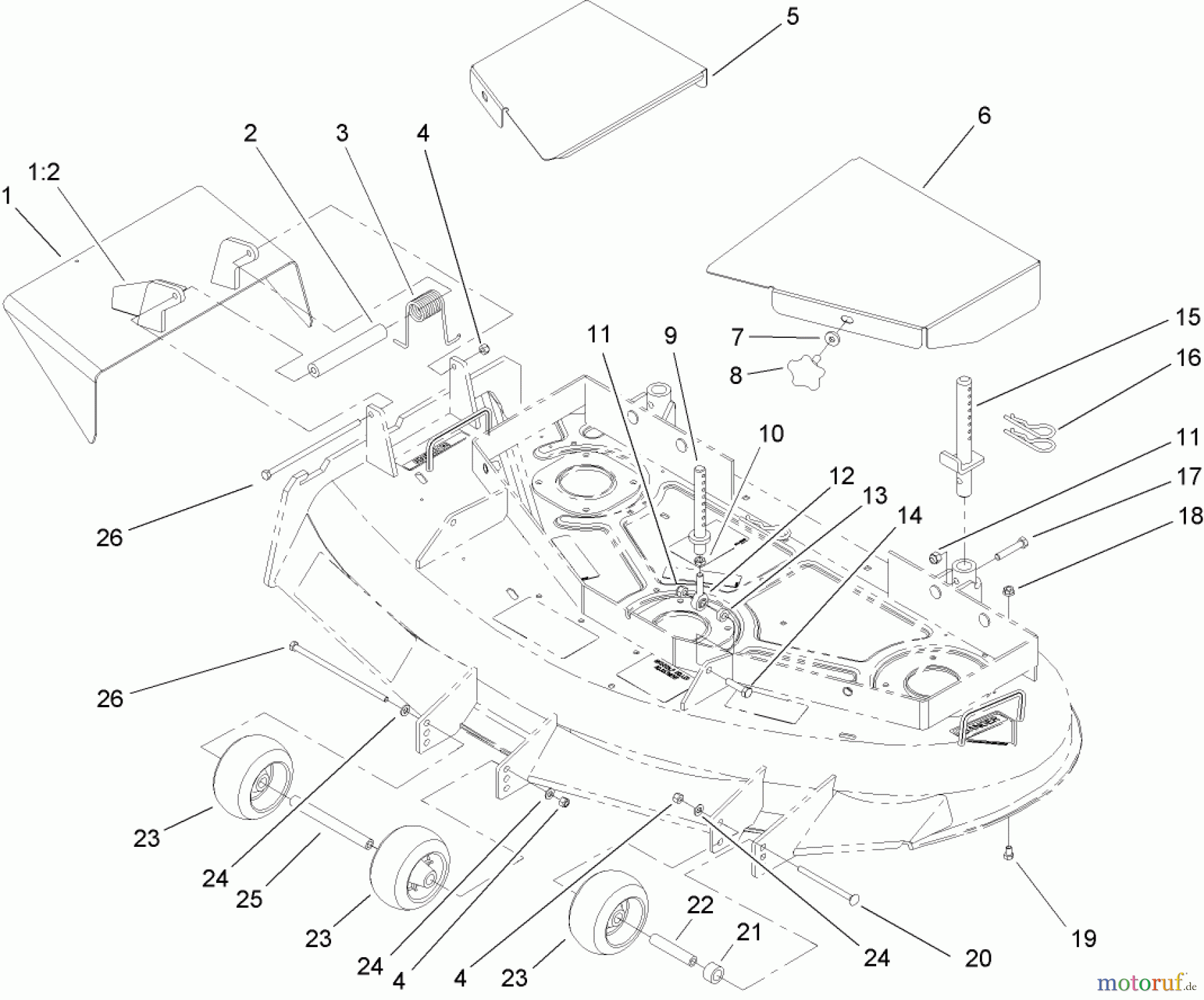  Rasenmäher für Großflächen 30318 - Toro Mid-Size ProLine Mower, T-Bar, Gear Drive, 15 HP, 44