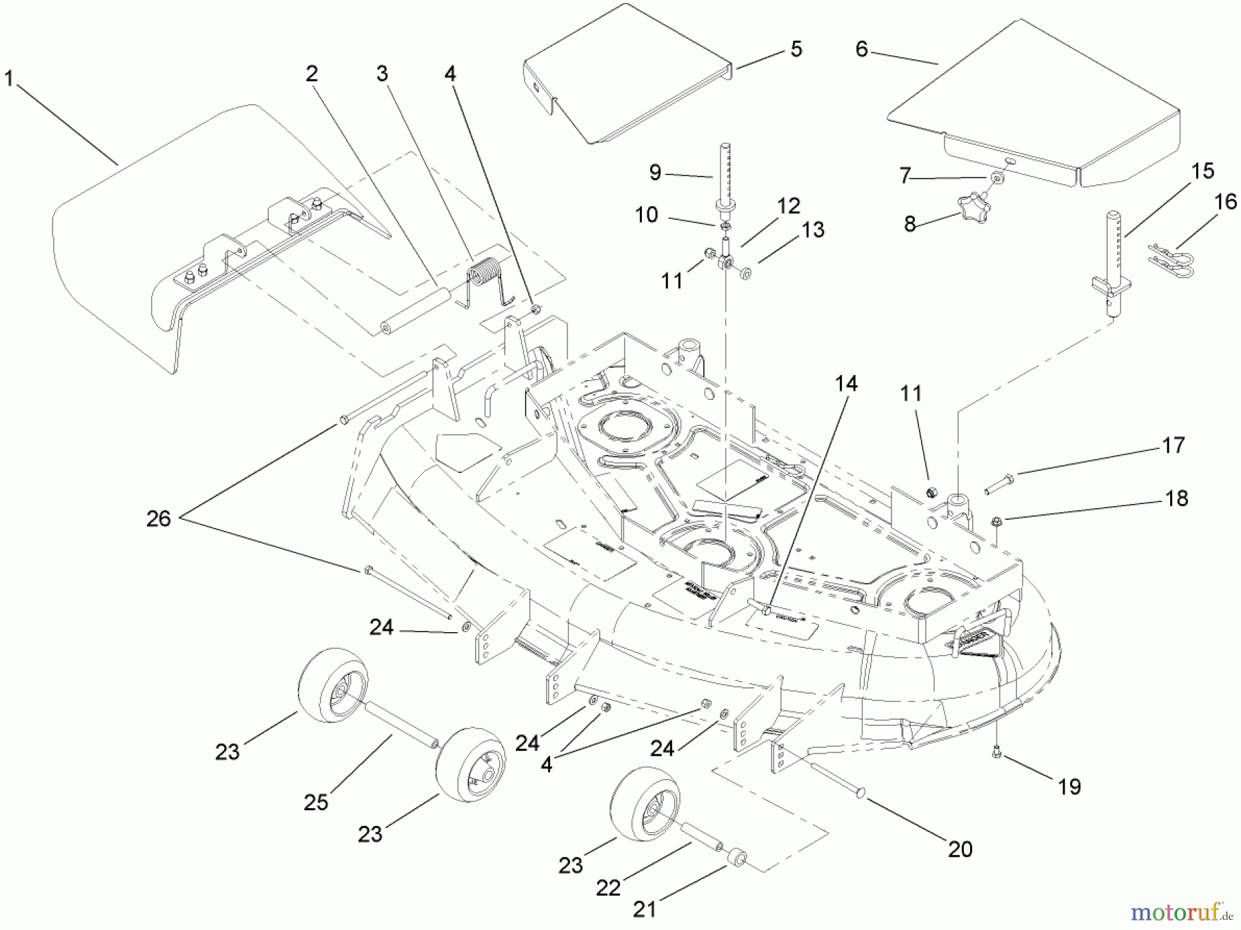  Rasenmäher für Großflächen 30318 - Toro Mid-Size ProLine Mower, T-Bar, Gear Drive, 15 HP, 44