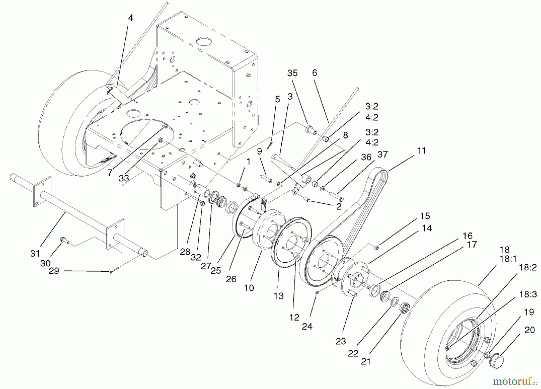  Rasenmäher für Großflächen 30329 - Toro Mid-Size ProLine Mower, Gear Drive, 15 hp, 36