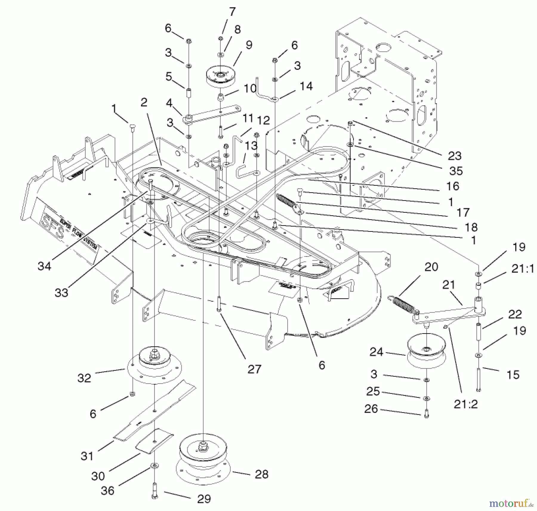  Rasenmäher für Großflächen 30333 - Toro Mid-Size ProLine Mower, Gear Drive, 15 hp, 52