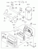 Rasenmäher für Großflächen 30436 - Toro Mid-Size ProLine Mower, Pistol Grip, Hydro Drive, 17 hp, 52" Side Discharge Deck (SN: 230000001 - 230999999) (2003) Ersatzteile AIR FILTER/MUFFLER ASSEMBLY KAWASAKI FH500V-AS30