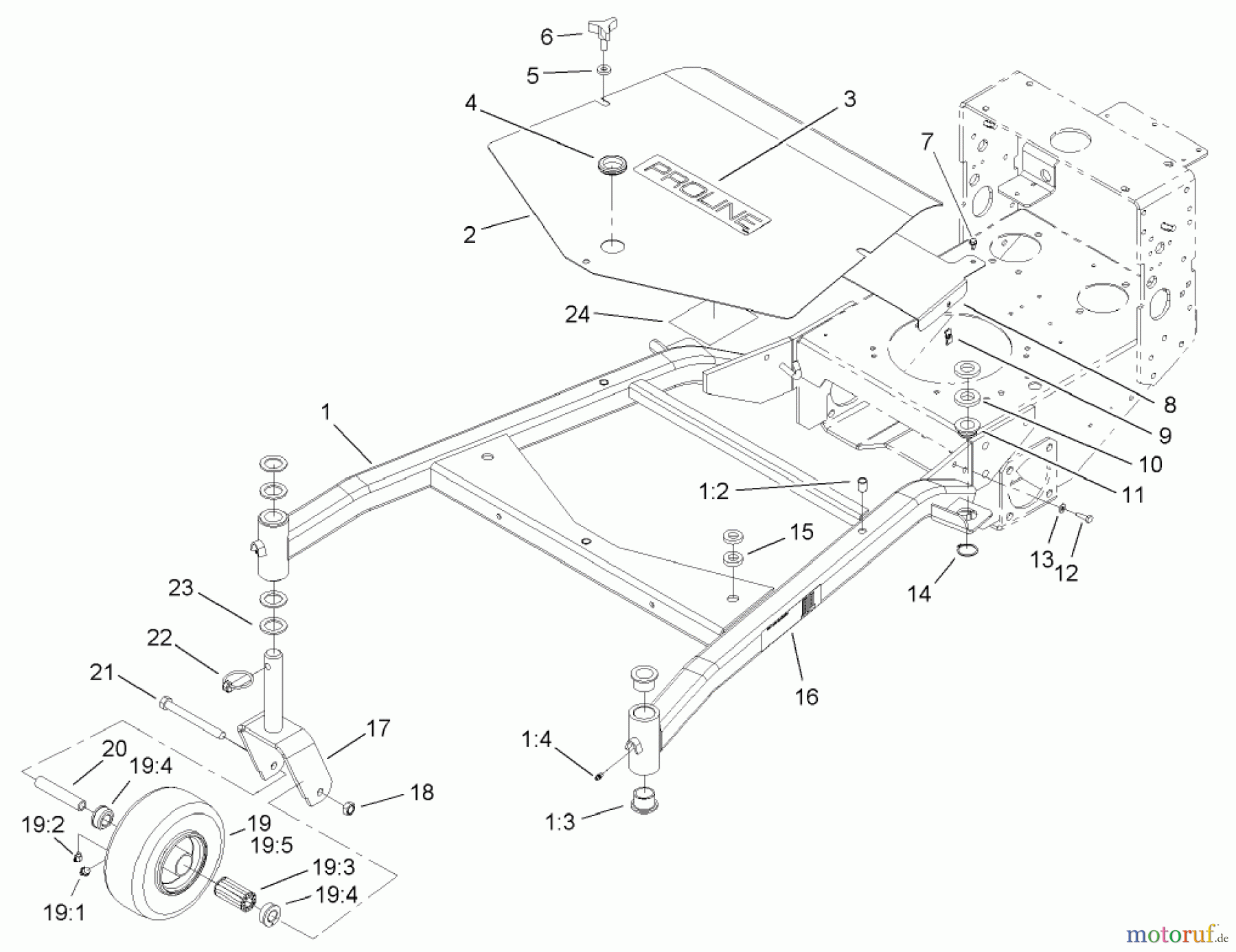  Rasenmäher für Großflächen 30436 - Toro Mid-Size ProLine Mower, Pistol Grip, Hydro Drive, 17 hp, 52