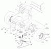 Rasenmäher für Großflächen 30436 - Toro Mid-Size ProLine Mower, Pistol Grip, Hydro Drive, 17 hp, 52" Side Discharge Deck (SN: 230000001 - 230999999) (2003) Ersatzteile WHEEL MOTOR, PUMP BELT AND PUMP IDLER ASSEMBLY