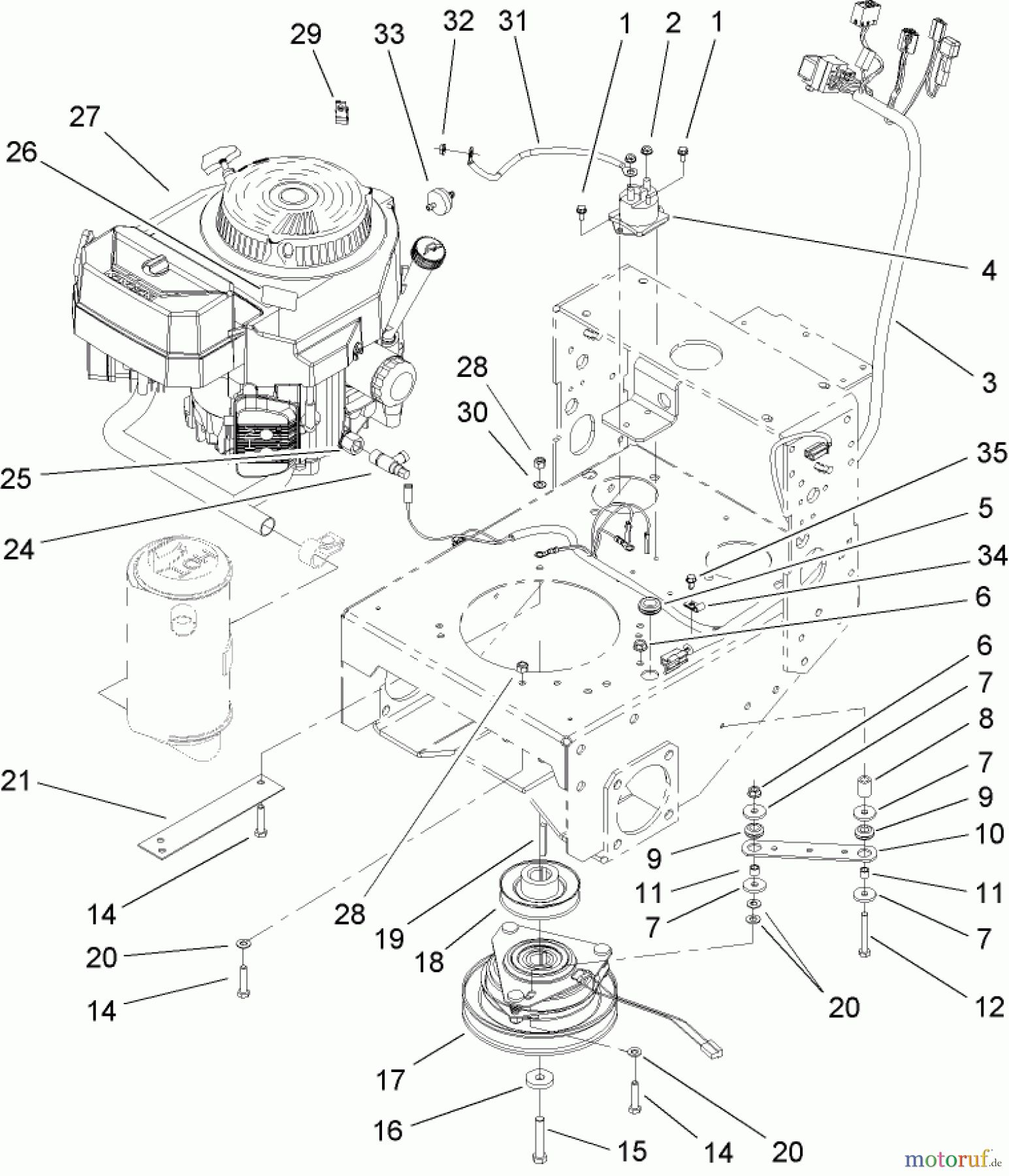  Rasenmäher für Großflächen 30441 - Toro Mid-Size ProLine Mower, Pistol Grip, Hydro Drive, 17 HP, 52