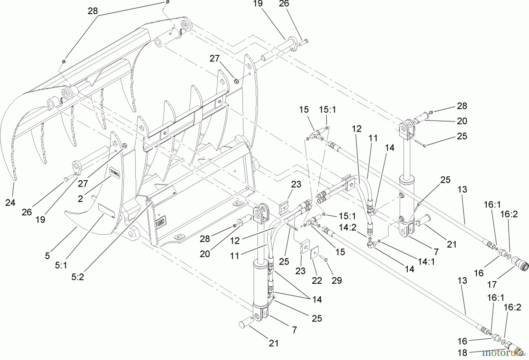  Compact Utility Attachments 22521 - Toro Grapple Rake, Dingo Compact Utility Loaders (SN: 280000001 - 280999999) (2008) GRAPPLE RAKE ASSEMBLY