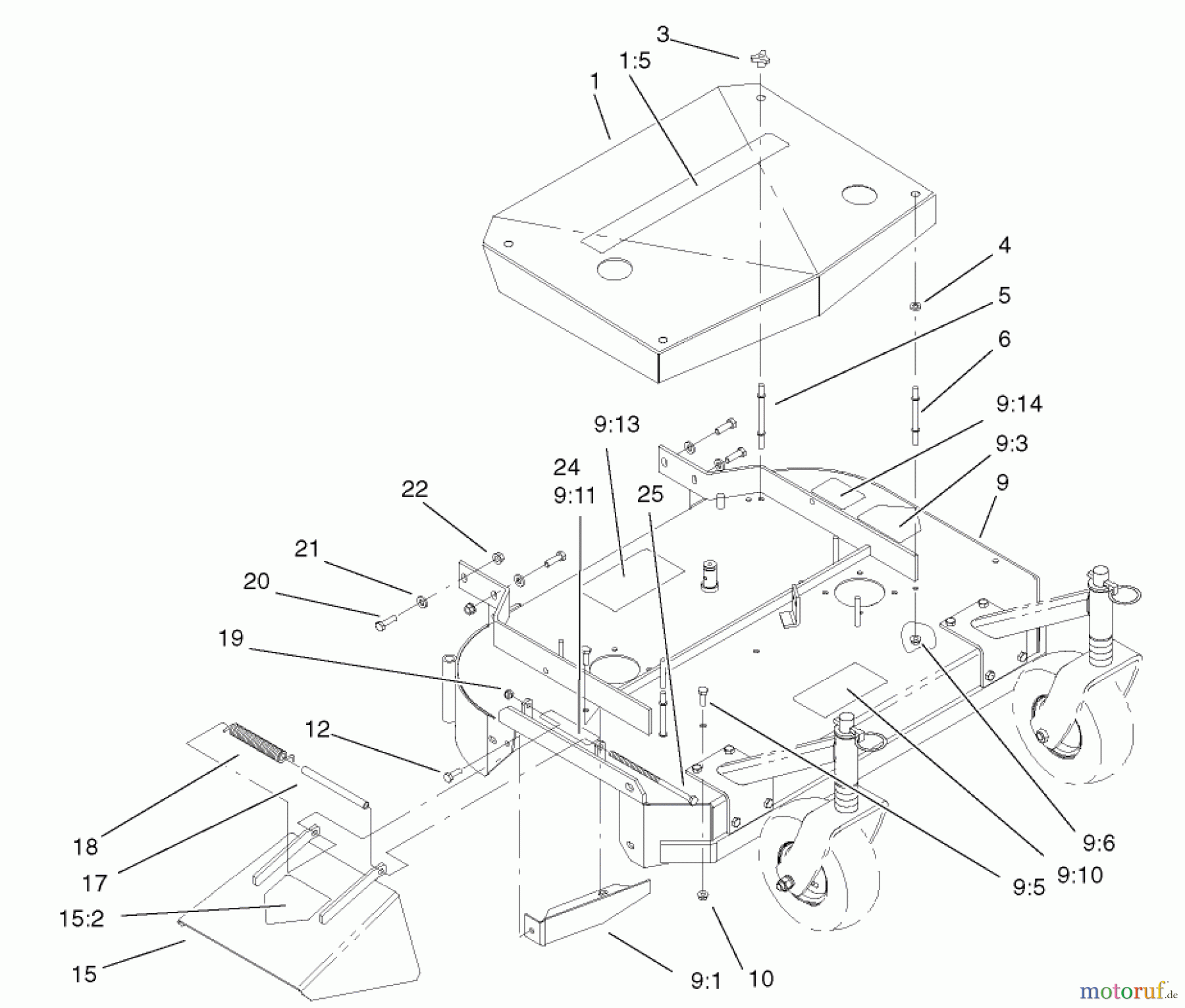  Rasenmäher für Großflächen 30524 - Toro Mid-Size ProLine Mower, Pistol Grip, Hydro Drive, 15 hp, 36