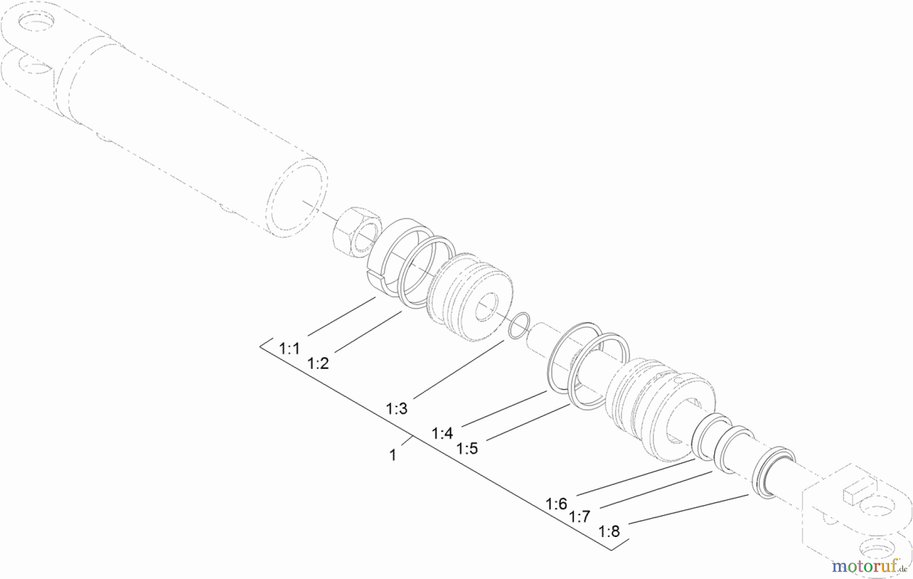  Compact Utility Attachments 22521 - Toro Grapple Rake, Dingo Compact Utility Loaders (SN: 311000001 - 311999999) (2011) HYDRAULIC CYLINDER ASSEMBLY NO. 121-4470