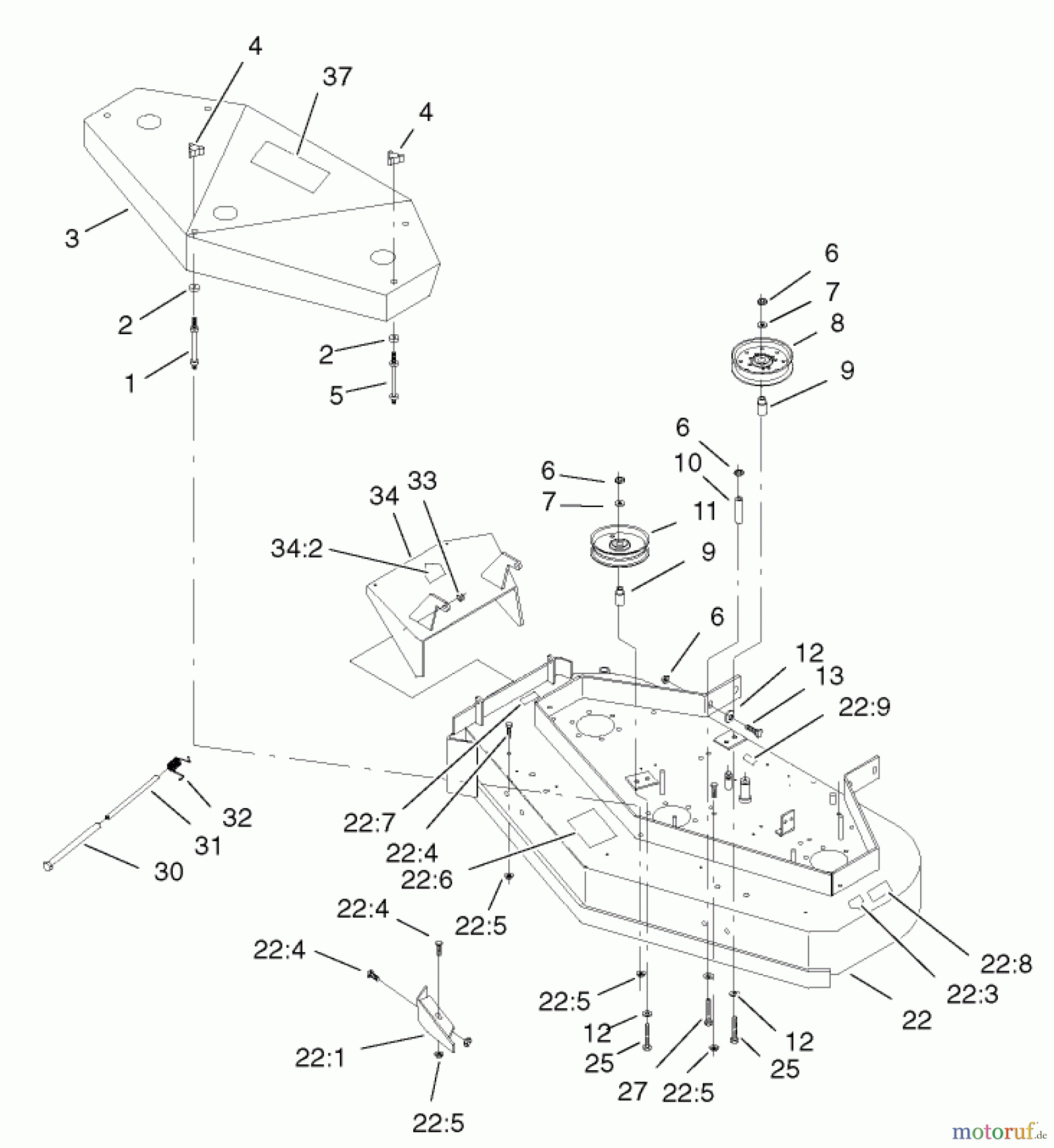  Rasenmäher für Großflächen 30526 - Toro Mid-Size ProLine Mower, Pistol Grip, Hydro Drive, 15 hp, 48